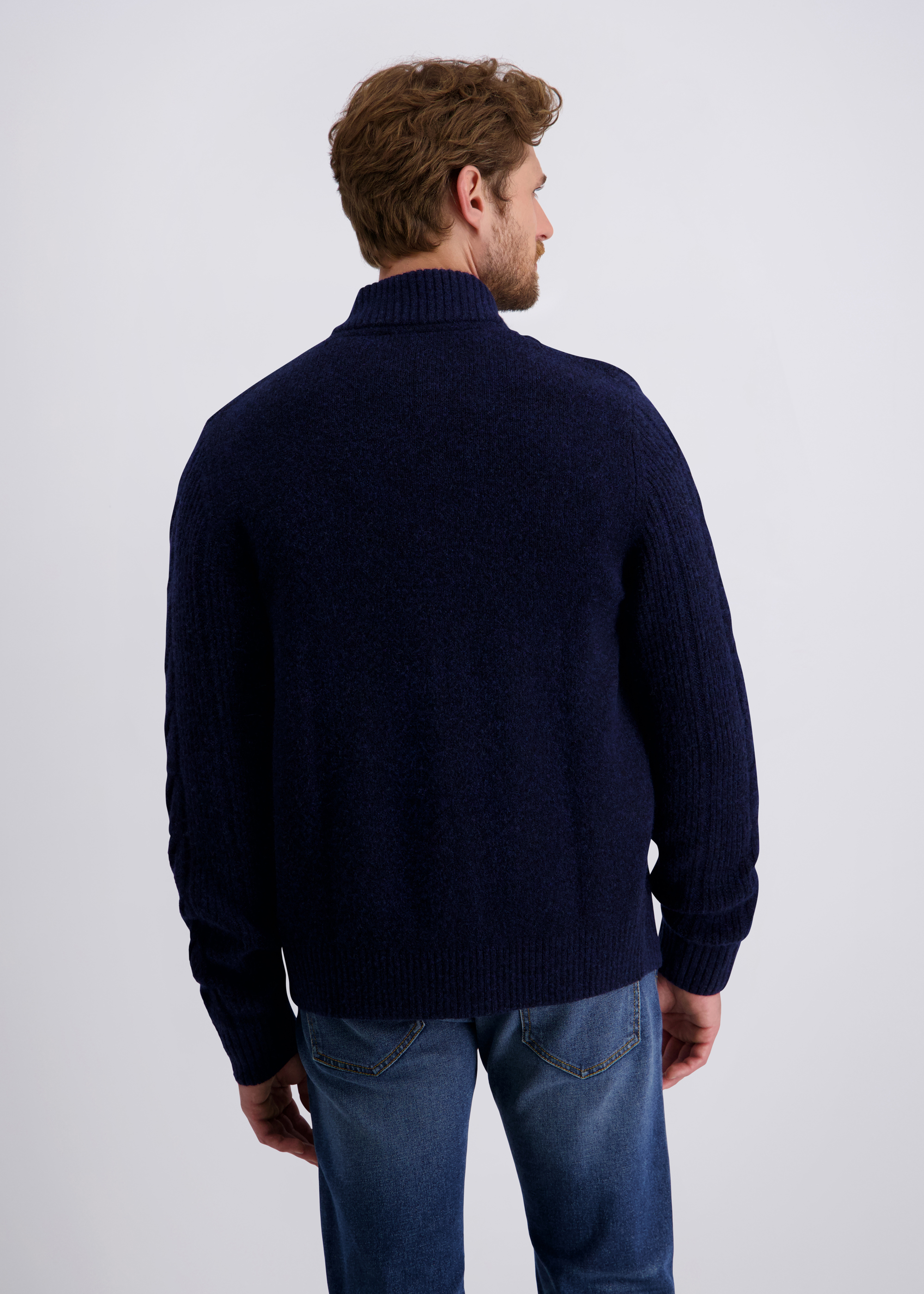 Lässige Strickjacke mit Stehkragen und Reißverschluss, Salute Detailansicht 1