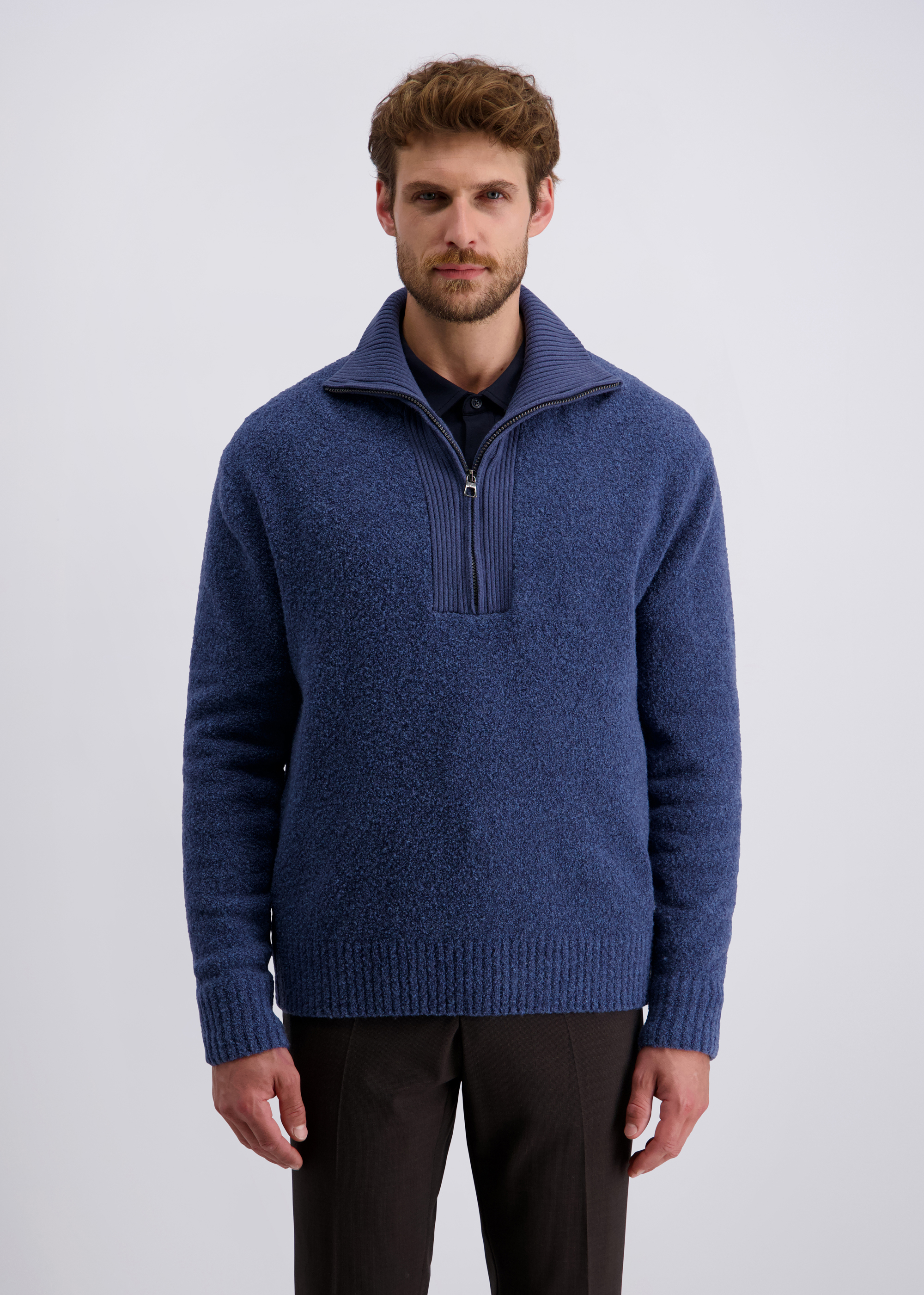 Strickpullover mit trendiger Troyerkragen Variante, Bering Sea Frontansicht