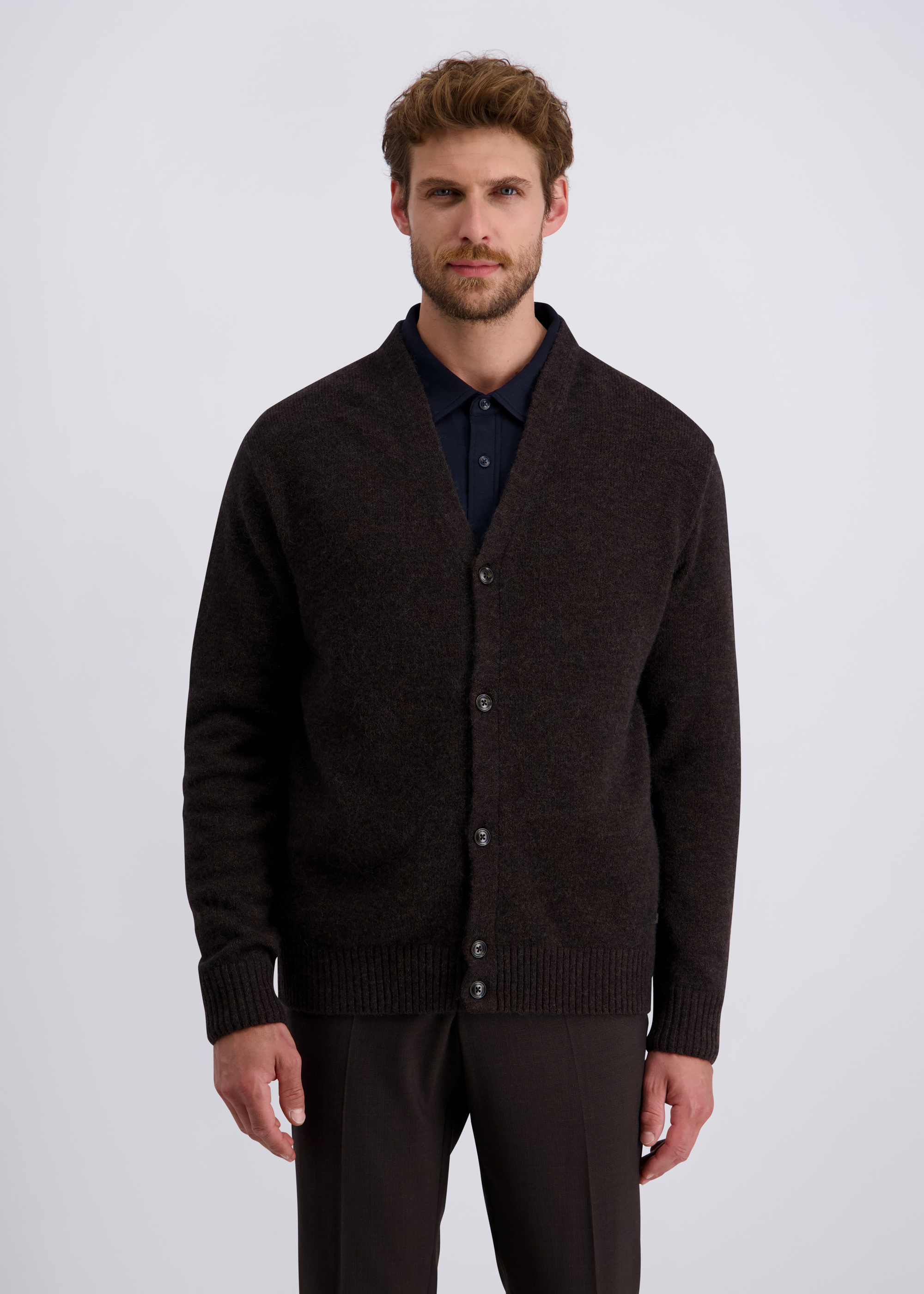 Langarm Stick-Cardigan, Mulch Frontansicht