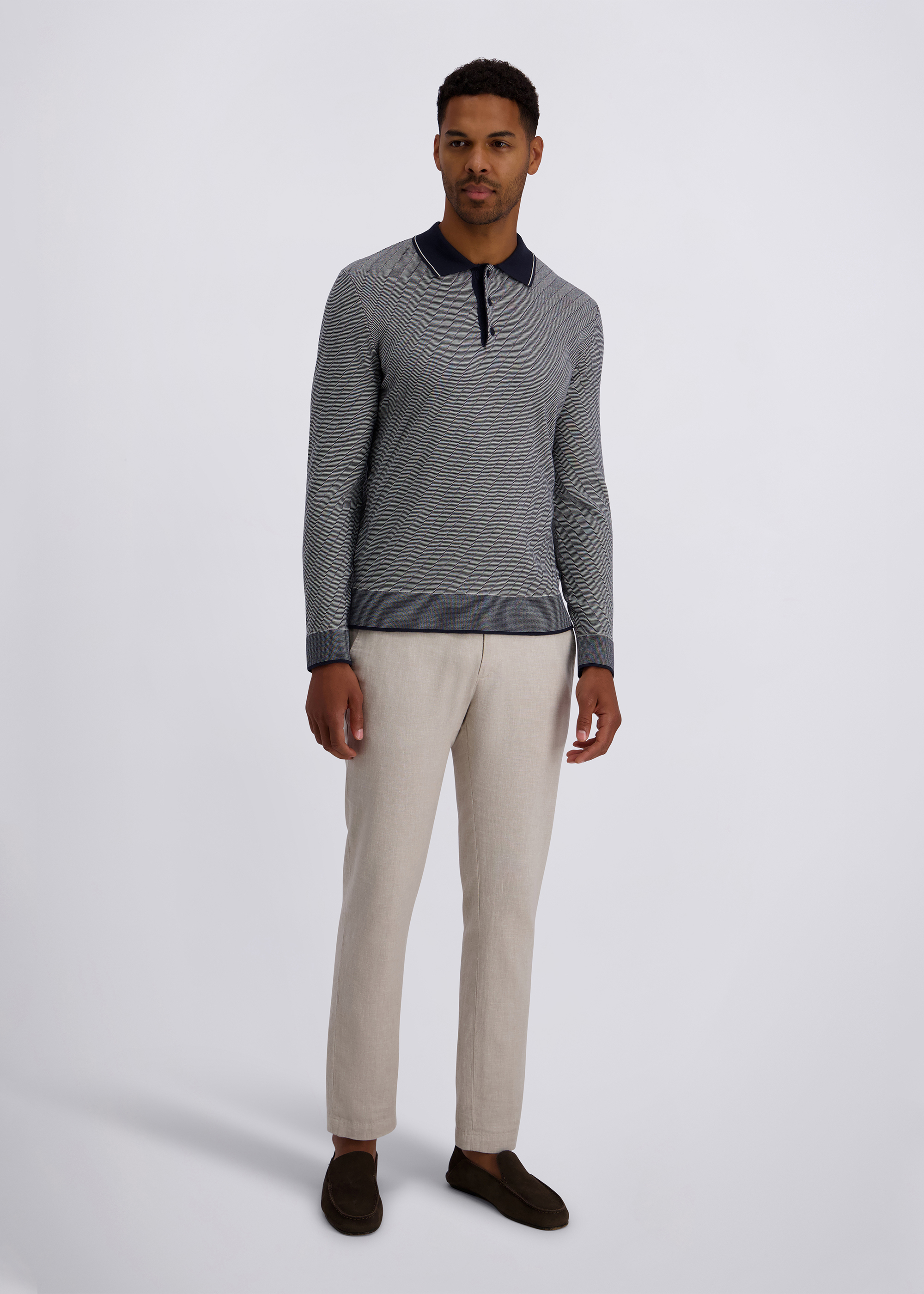 Langarm-Poloshirt in Modern Fit, Salute Rückansicht