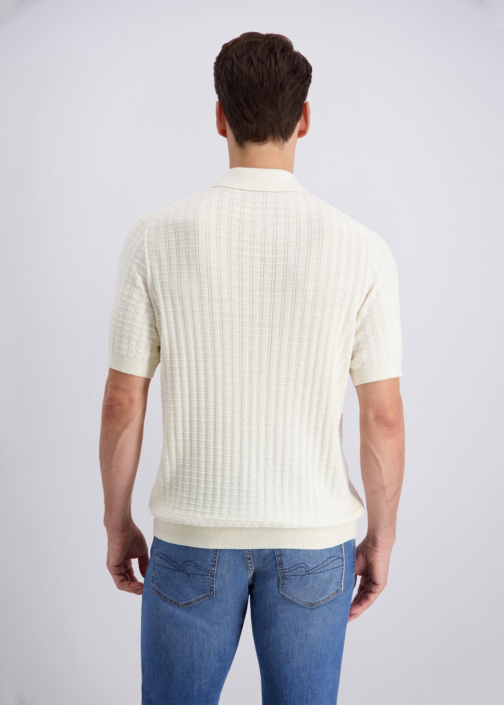 Poloshirt im Modern Fit, Perlweiss Detailansicht 1