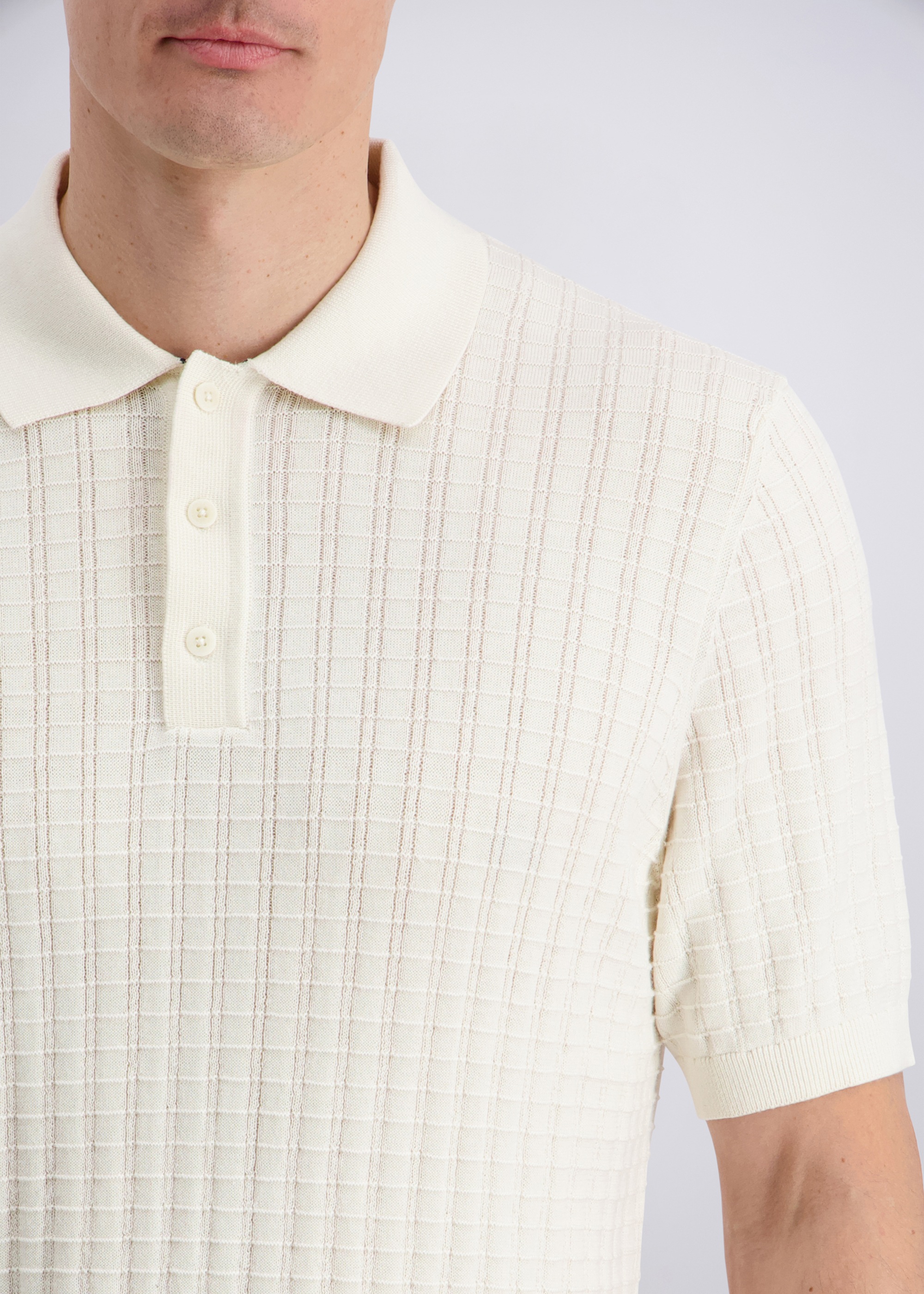 Poloshirt im Modern Fit, Perlweiss Detailansicht 2