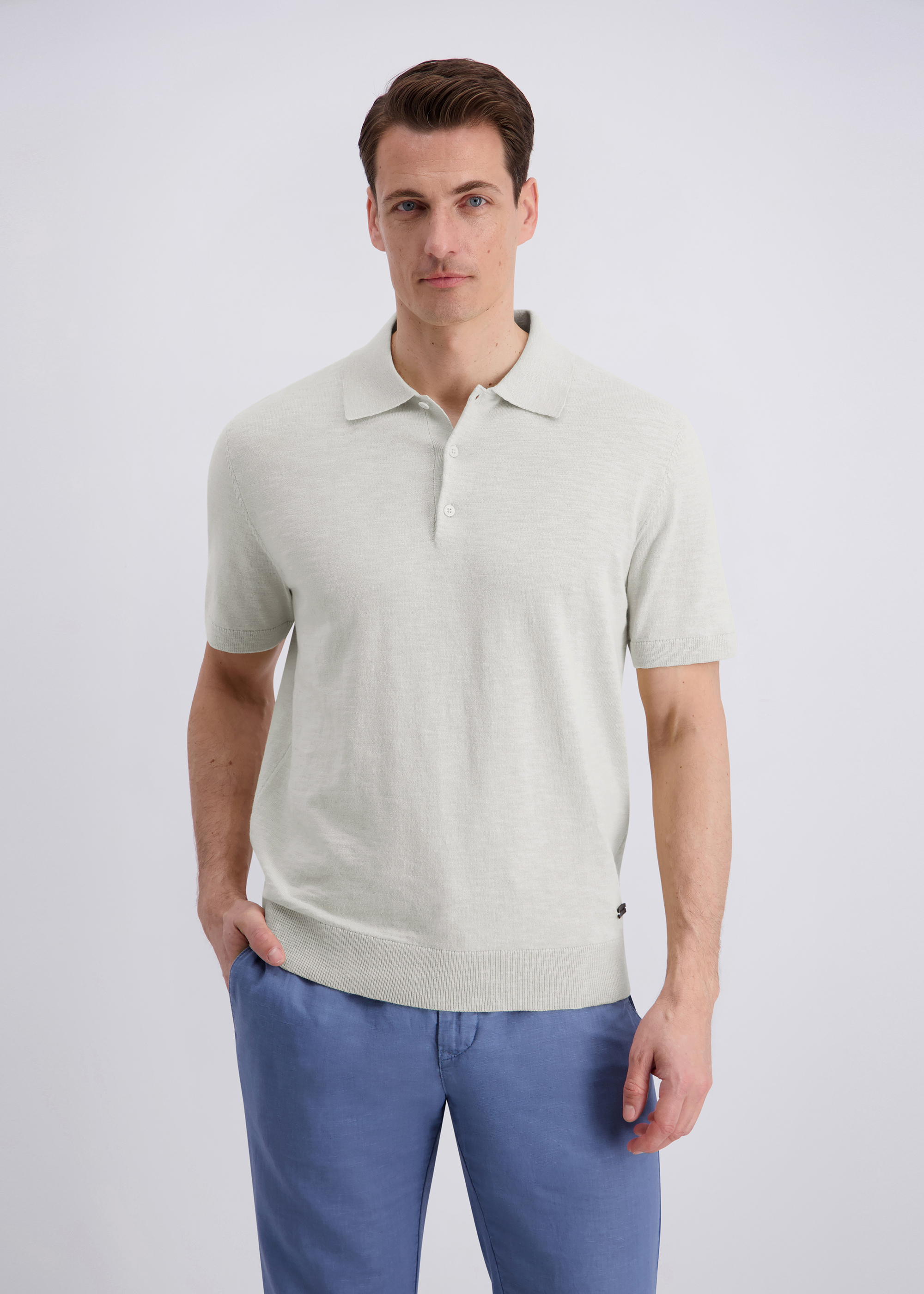 Polo Shirt im Modern Fit, Elfenbein Frontansicht