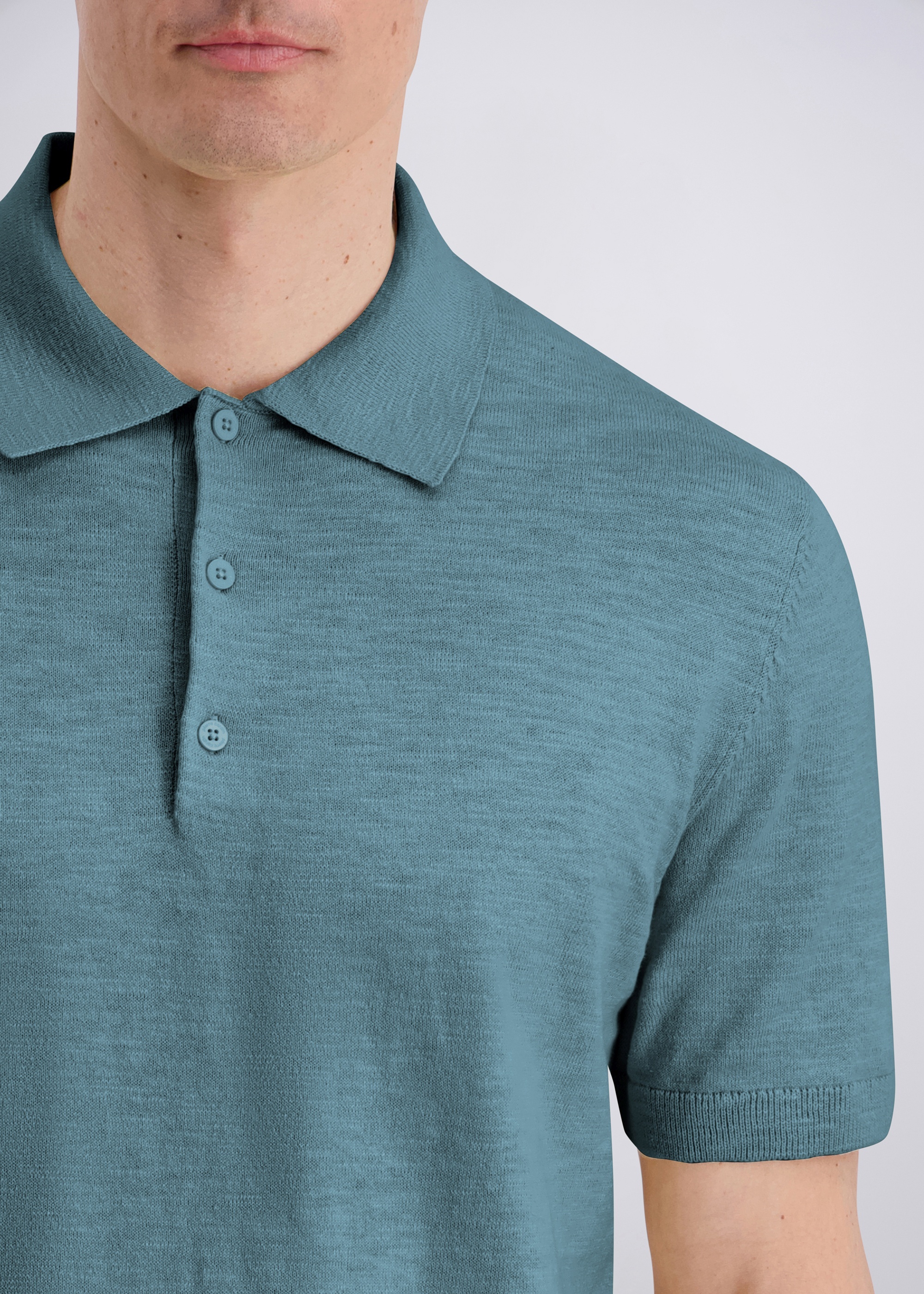 Polo Shirt im Modern Fit, Smoke BLue Detailansicht 2