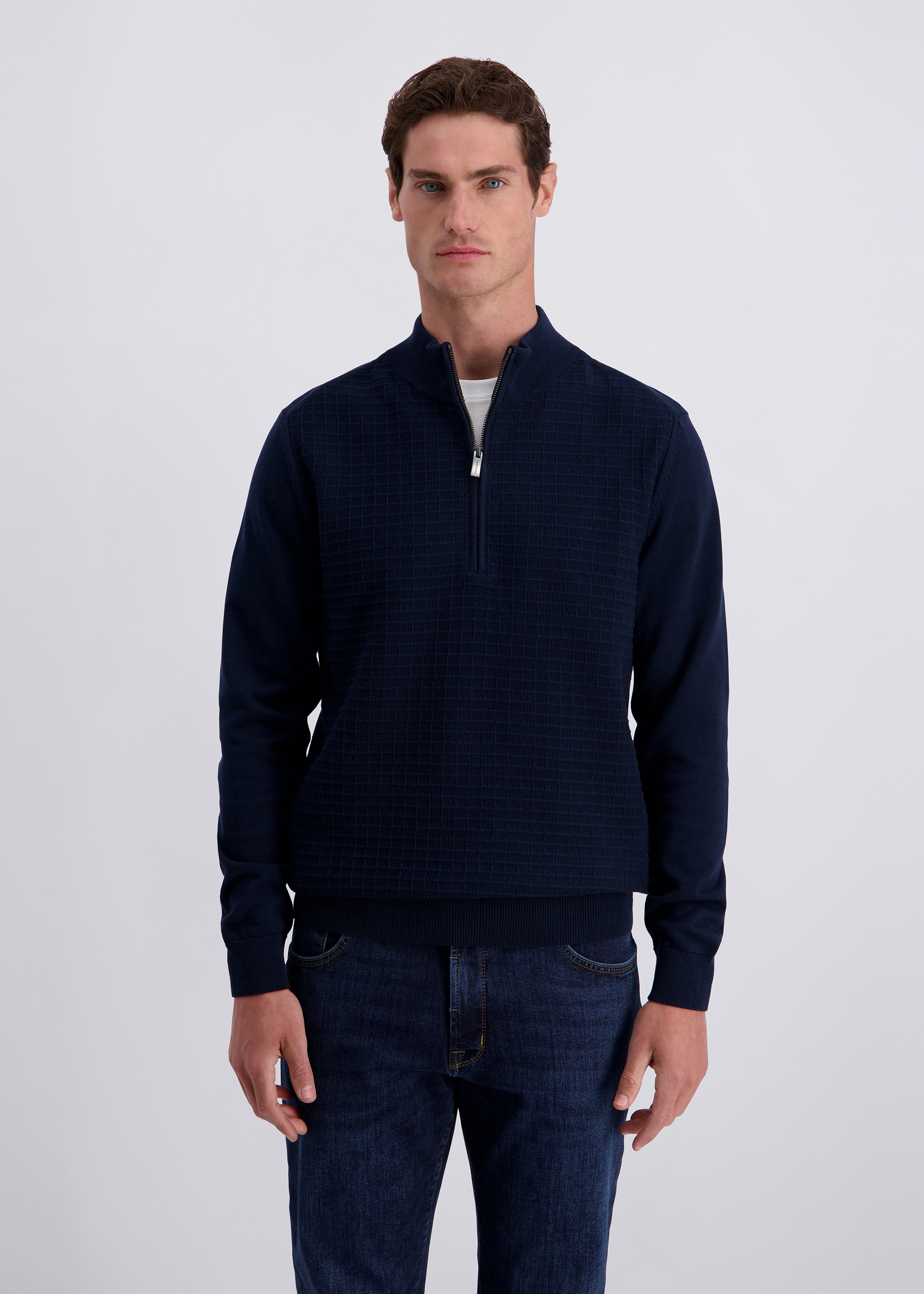 Sportiv eleganter Uni Strickpullover, Salute Frontansicht