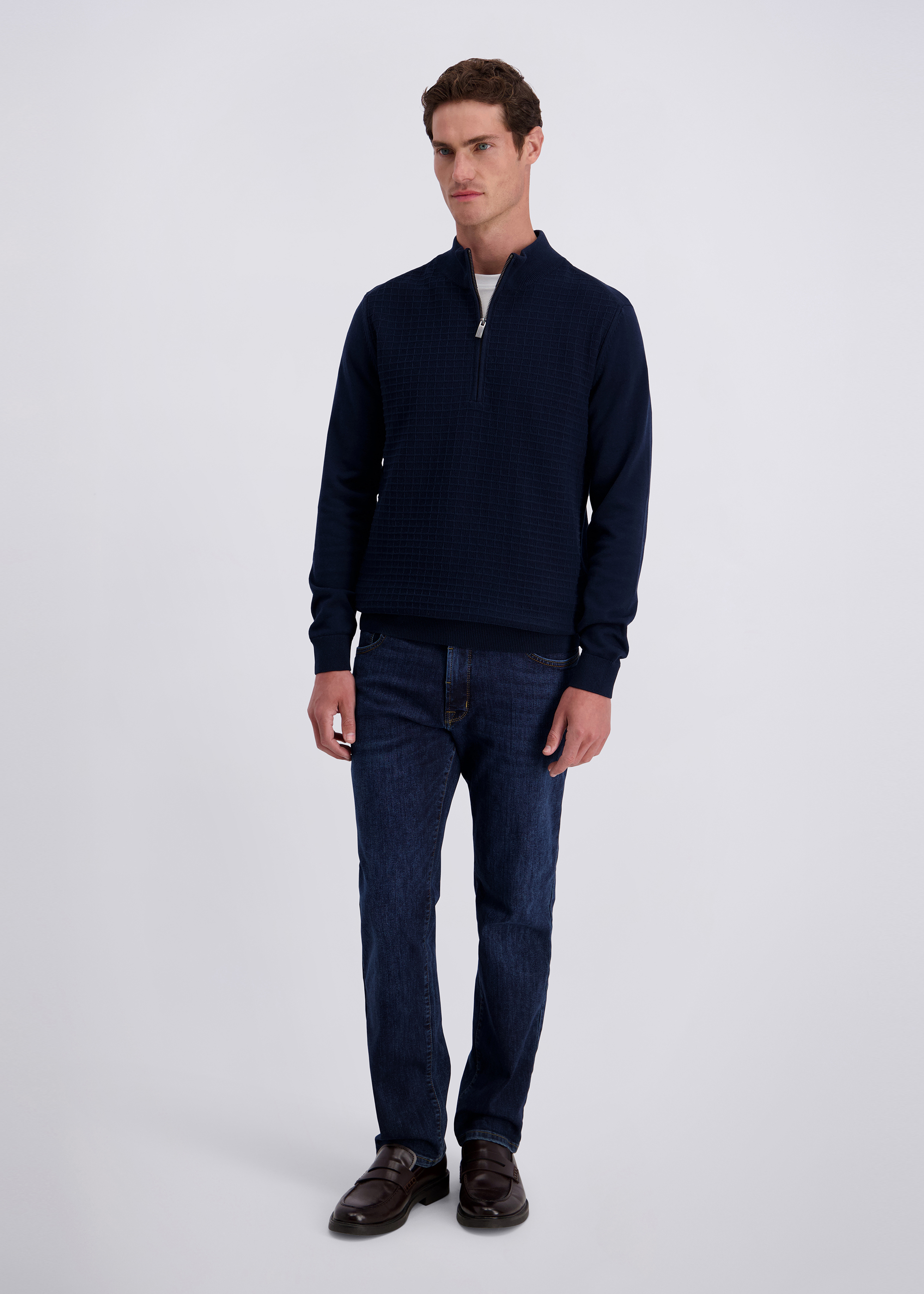 Sportiv eleganter Uni Strickpullover, Salute Rückansicht