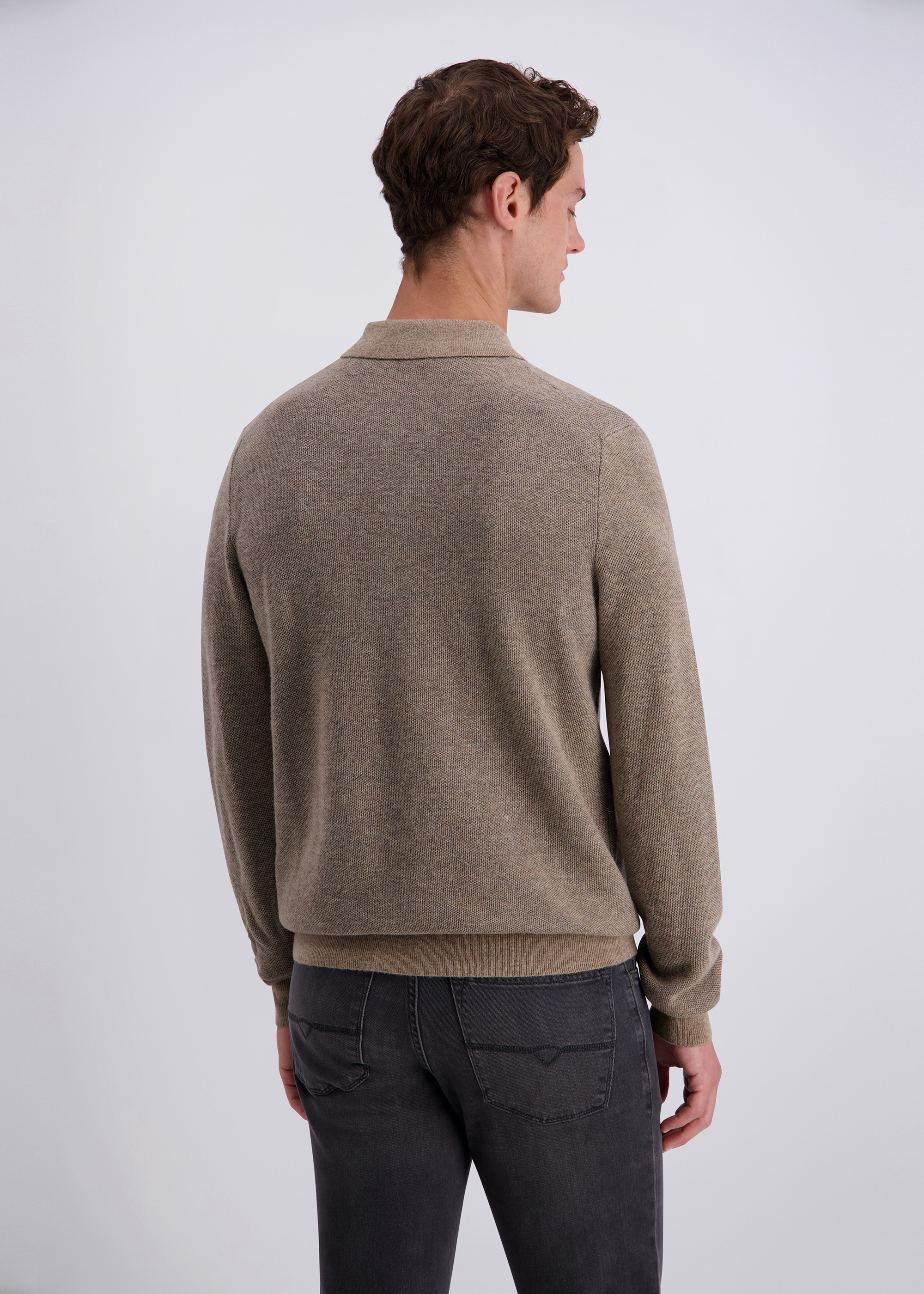 Strickpullover Uni im Regular Fit, Otter Detailansicht 1