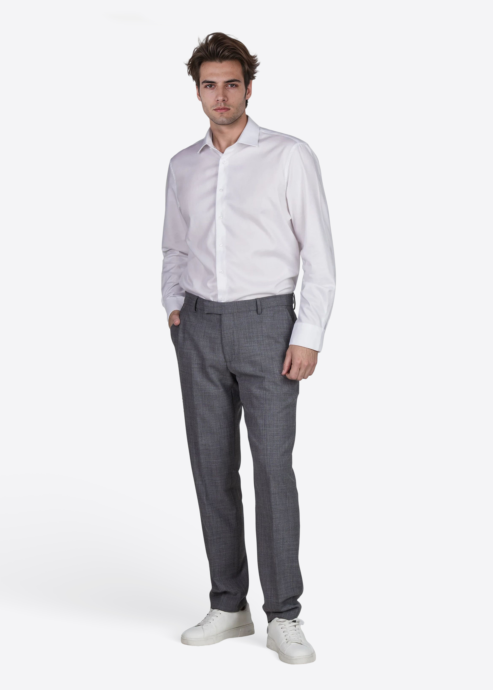 Businesshemd modern fit, Brilliant White Rückansicht