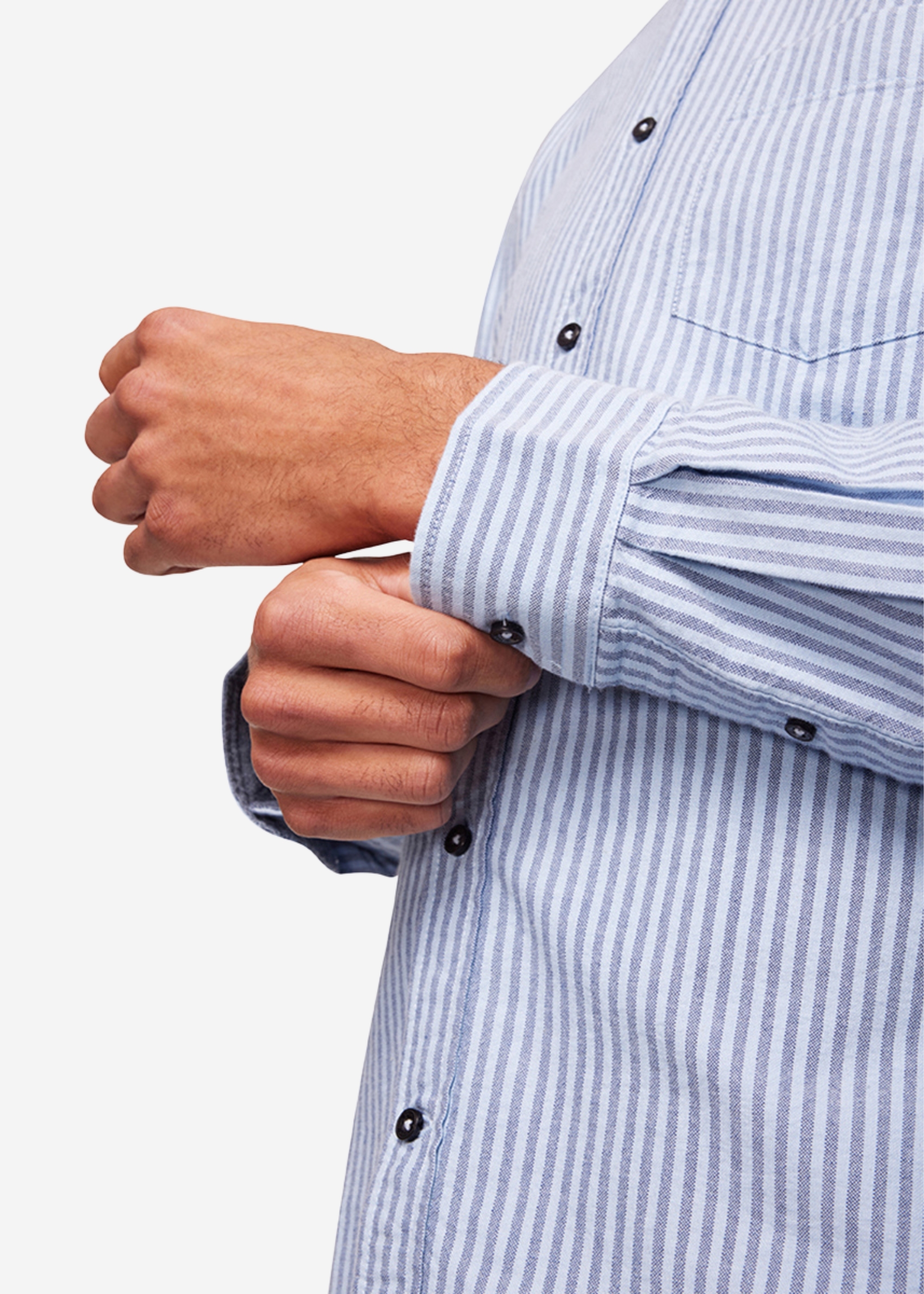 Oxfordhemd mit Streifen und Button-Down-Kragen, Air Rückansicht