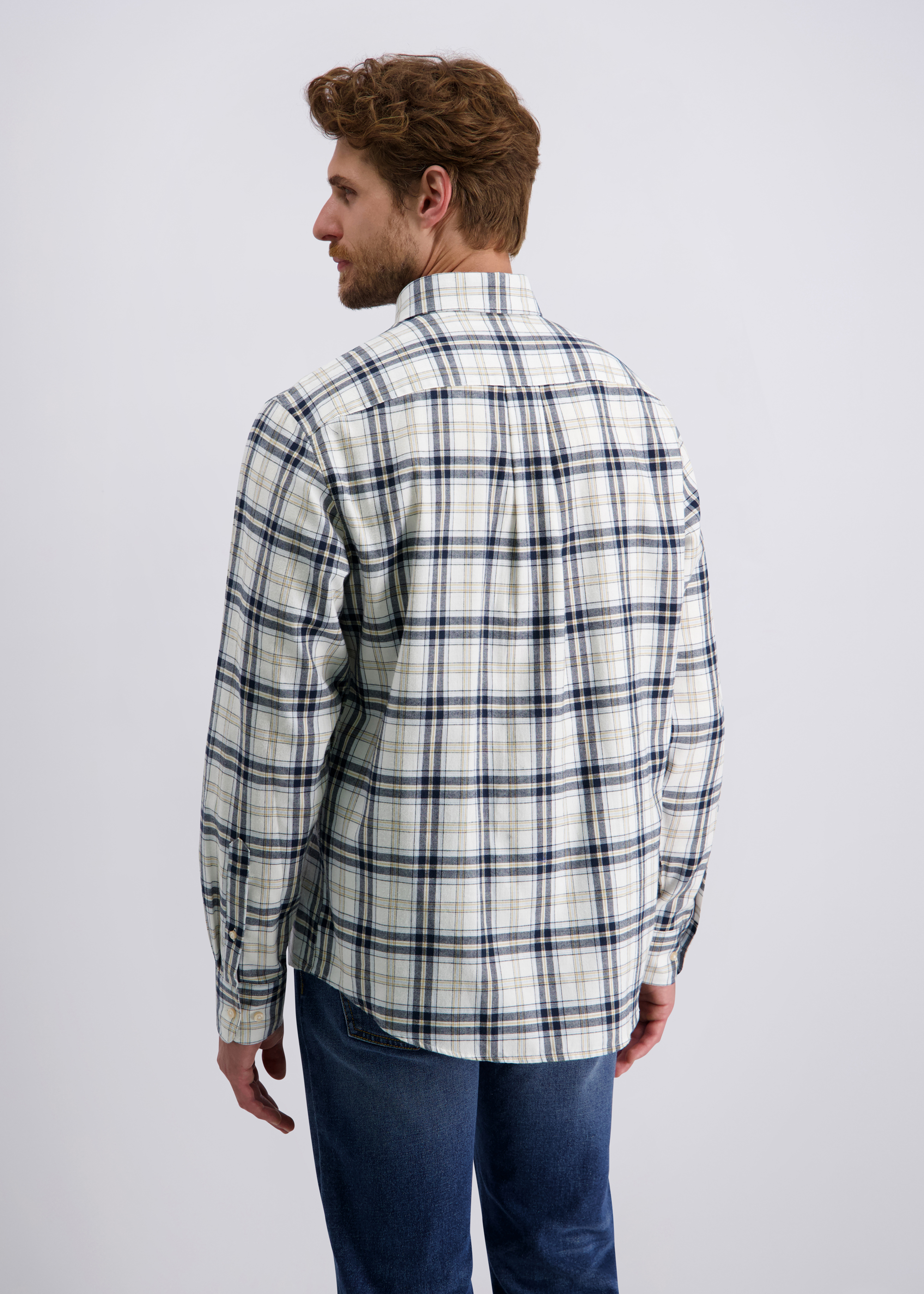 Freizeithemd mit Karomuster, Elfenbein Detailansicht 1
