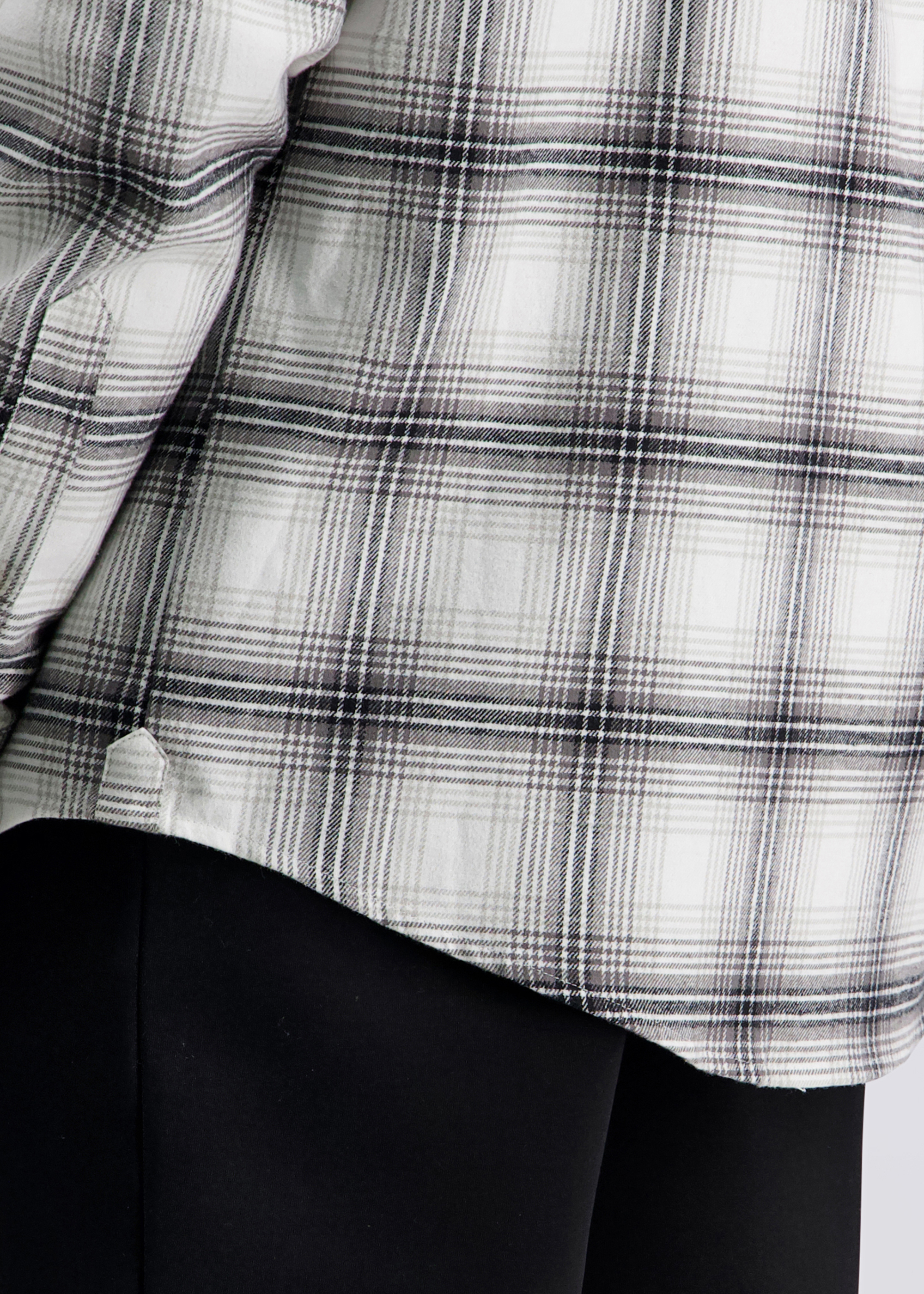 Freizeithemd mit Karomuster, Granite Gray Detailansicht 2