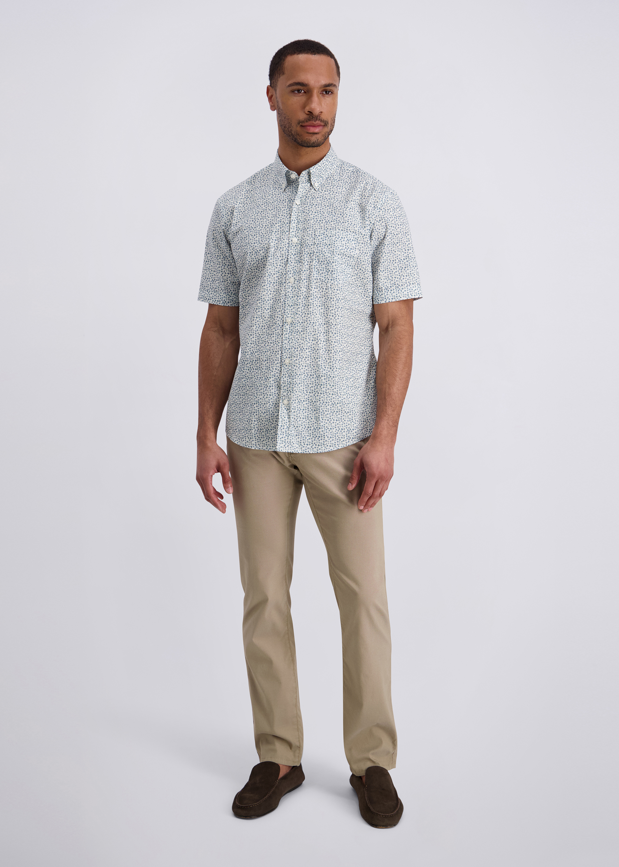 Kurzarm-Hemd im Modern Fit, Blue Heaven Rückansicht