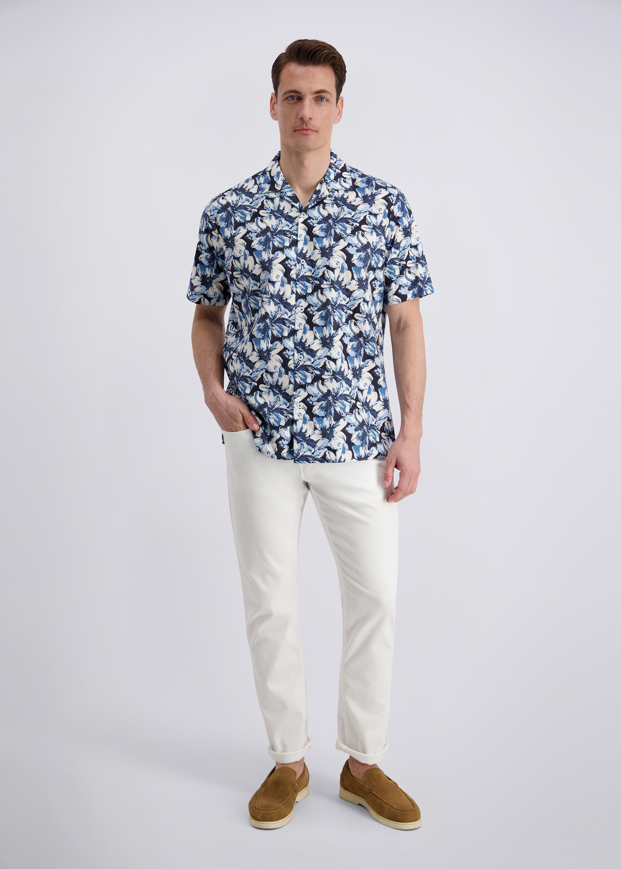 Resort Shirt im Comfort Fit, Marine Rückansicht
