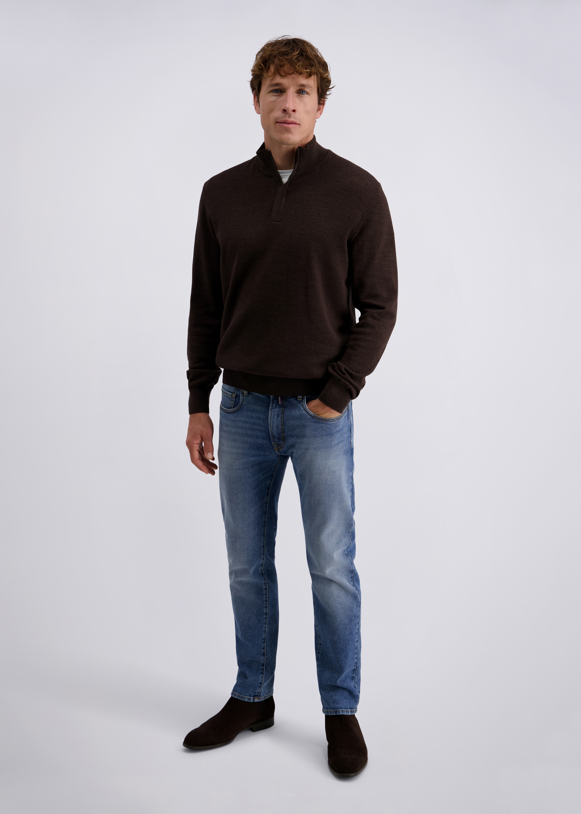 Jeans Laval Moderner Fit, light blue used whisker Rückansicht