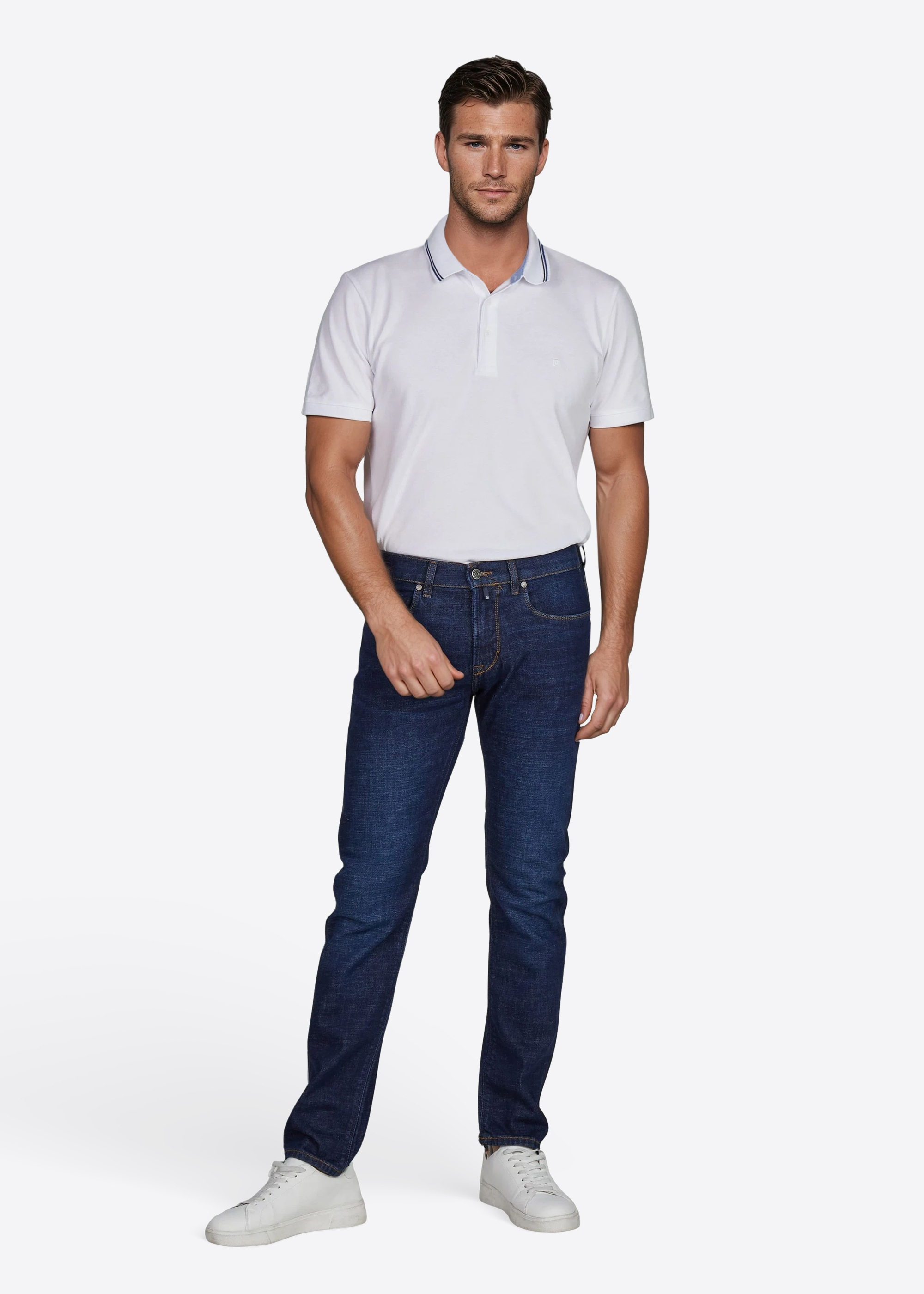 Laval Regular Fit Jeans, dark blue used mustache Rückansicht