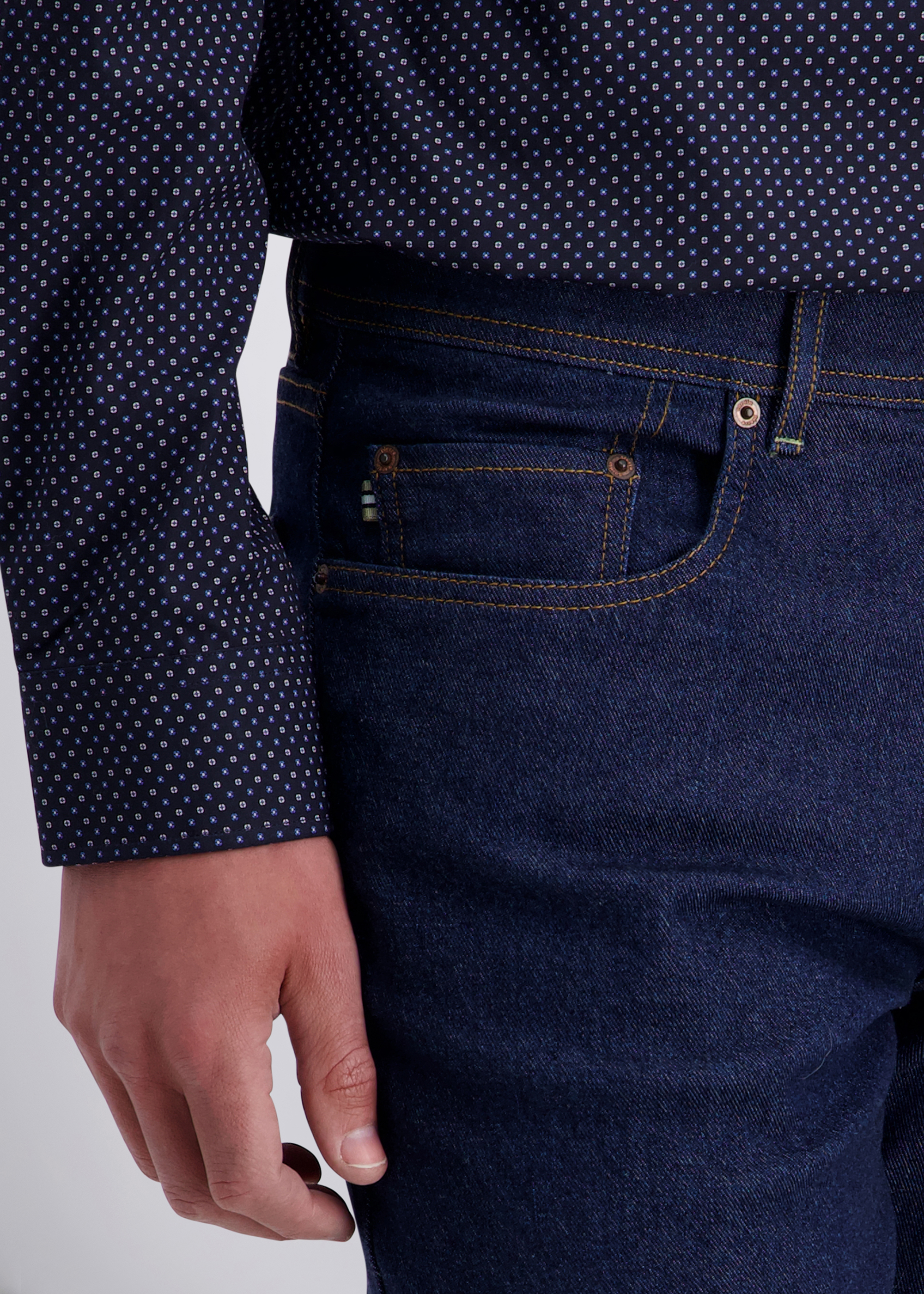 Laval Regular Fit Denim Jeans, dark blue raw Detailansicht 2