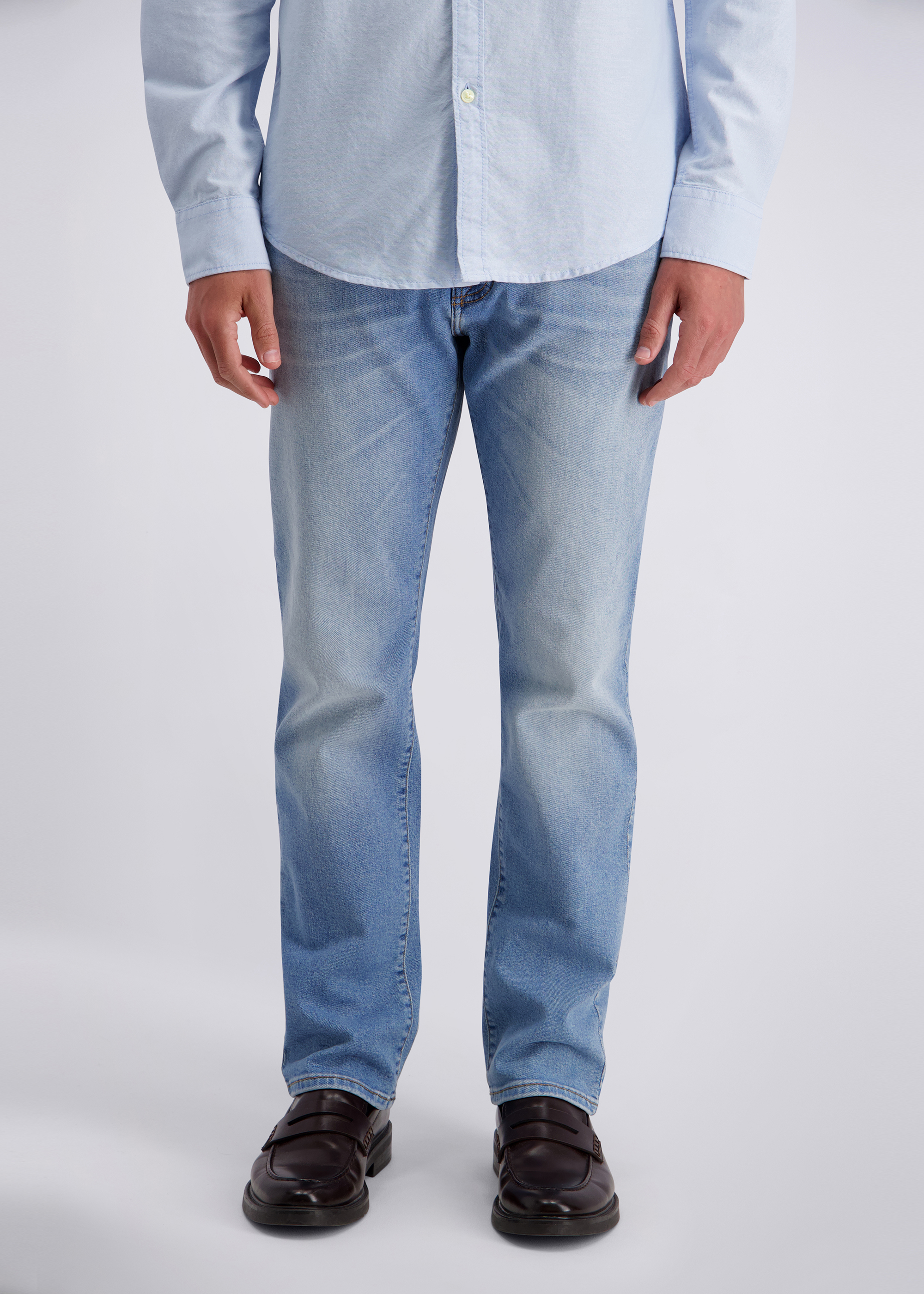 Laval Regular Fit Denim Jeans, light blue used buffies Frontansicht