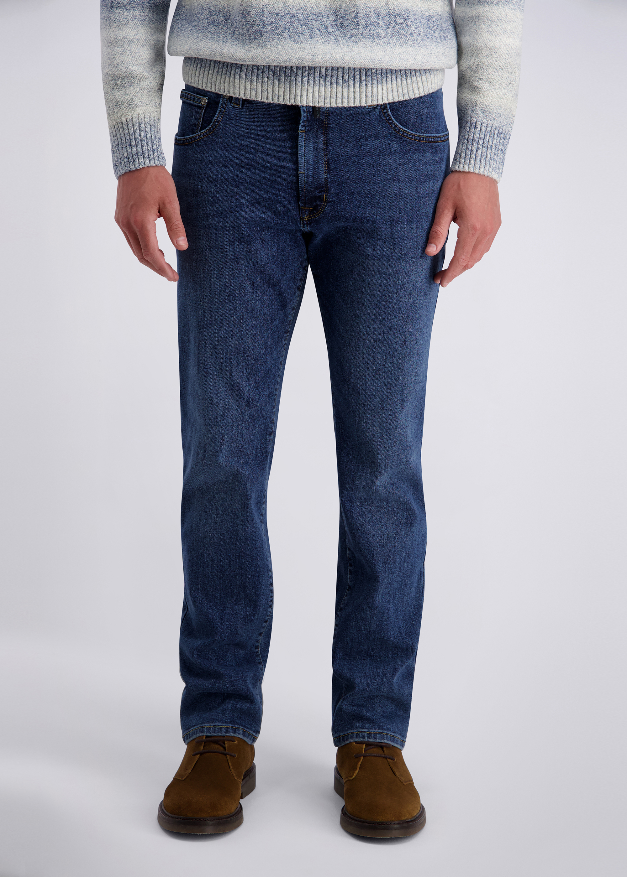 Dijon 5-pocket jeans in a comfort fit, blue used buffies Frontansicht