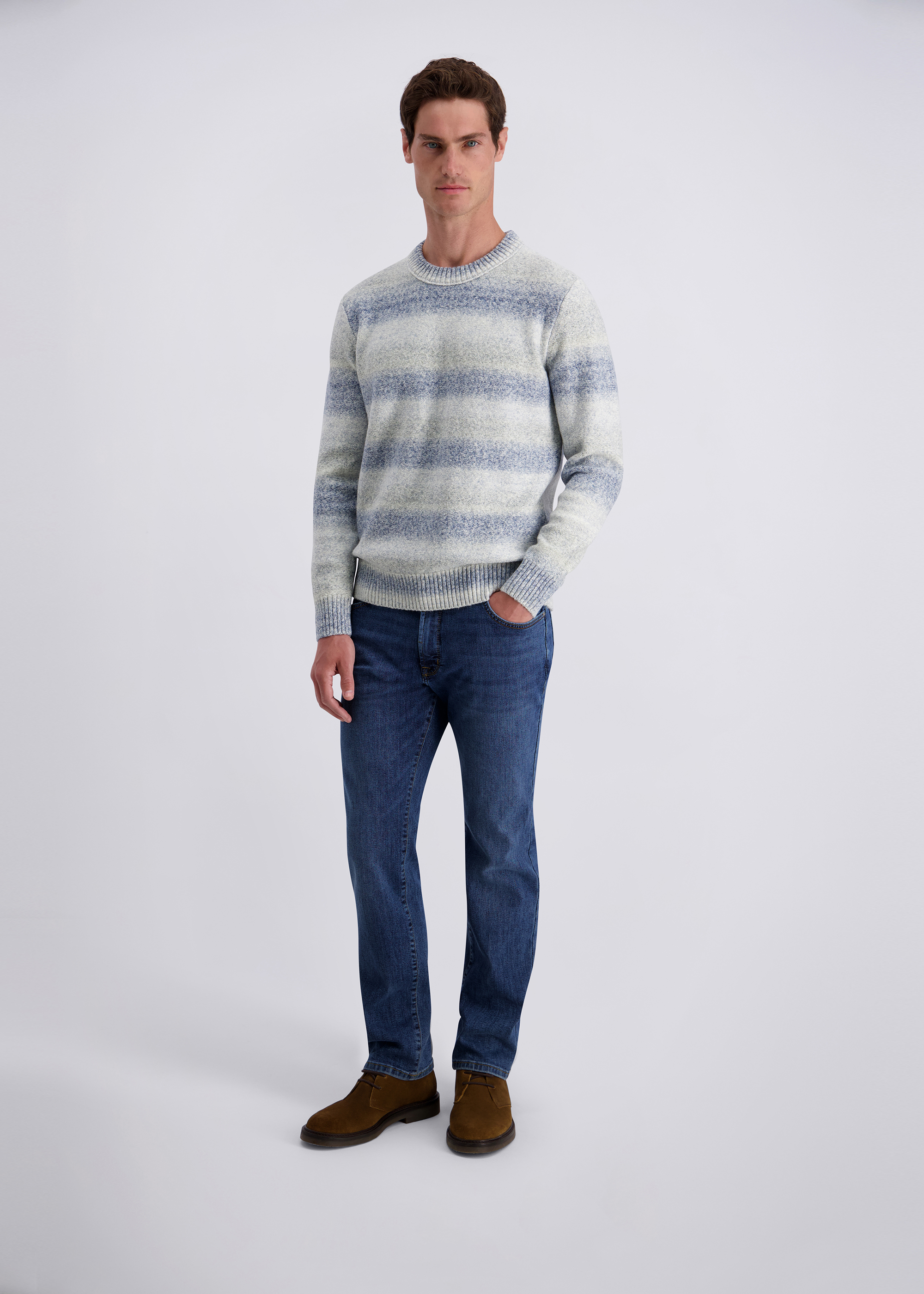 Dijon 5-pocket jeans in a comfort fit, blue used buffies Rückansicht