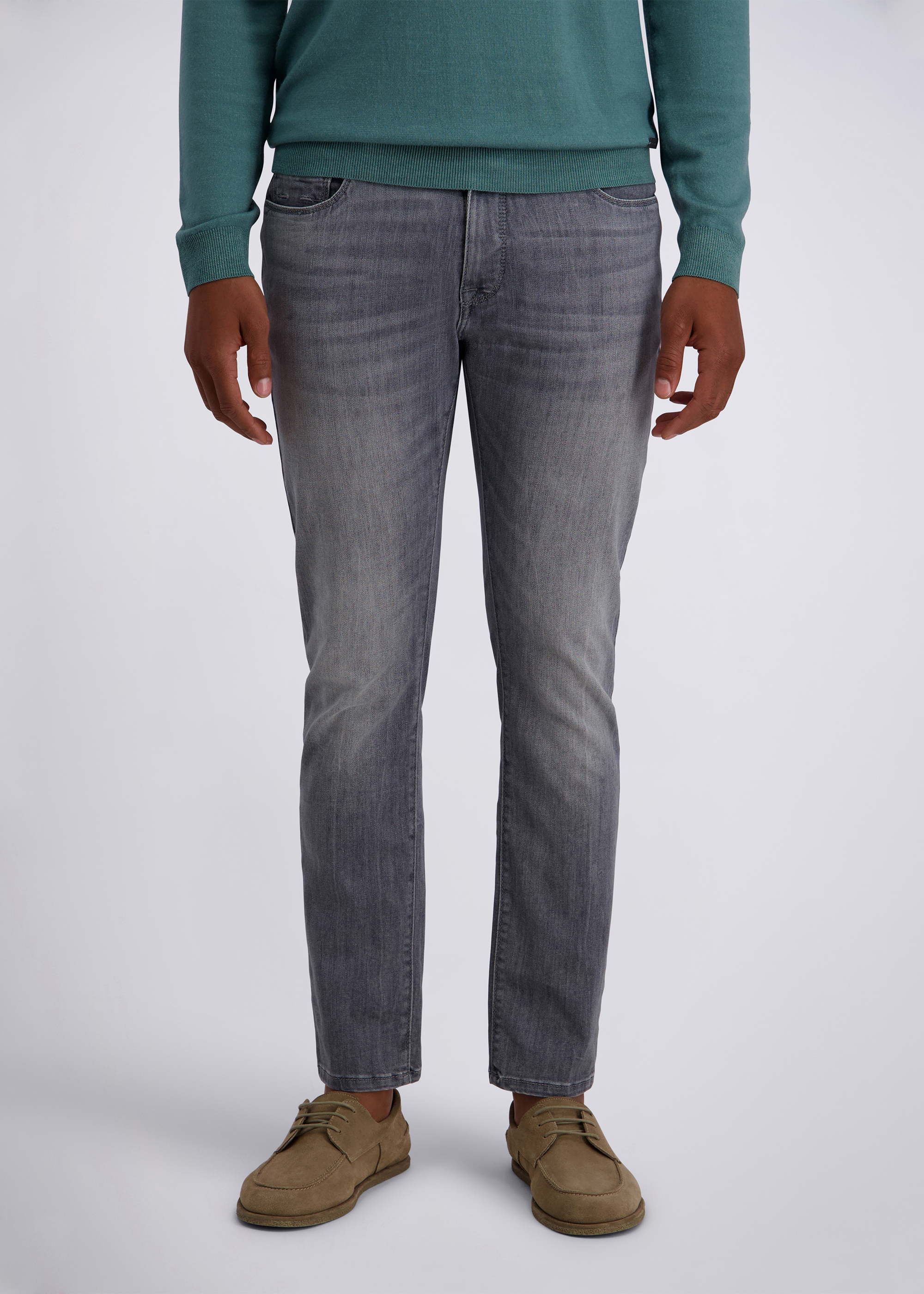 5-Pocket Limoux im Tapered Fit, light grey used Frontansicht
