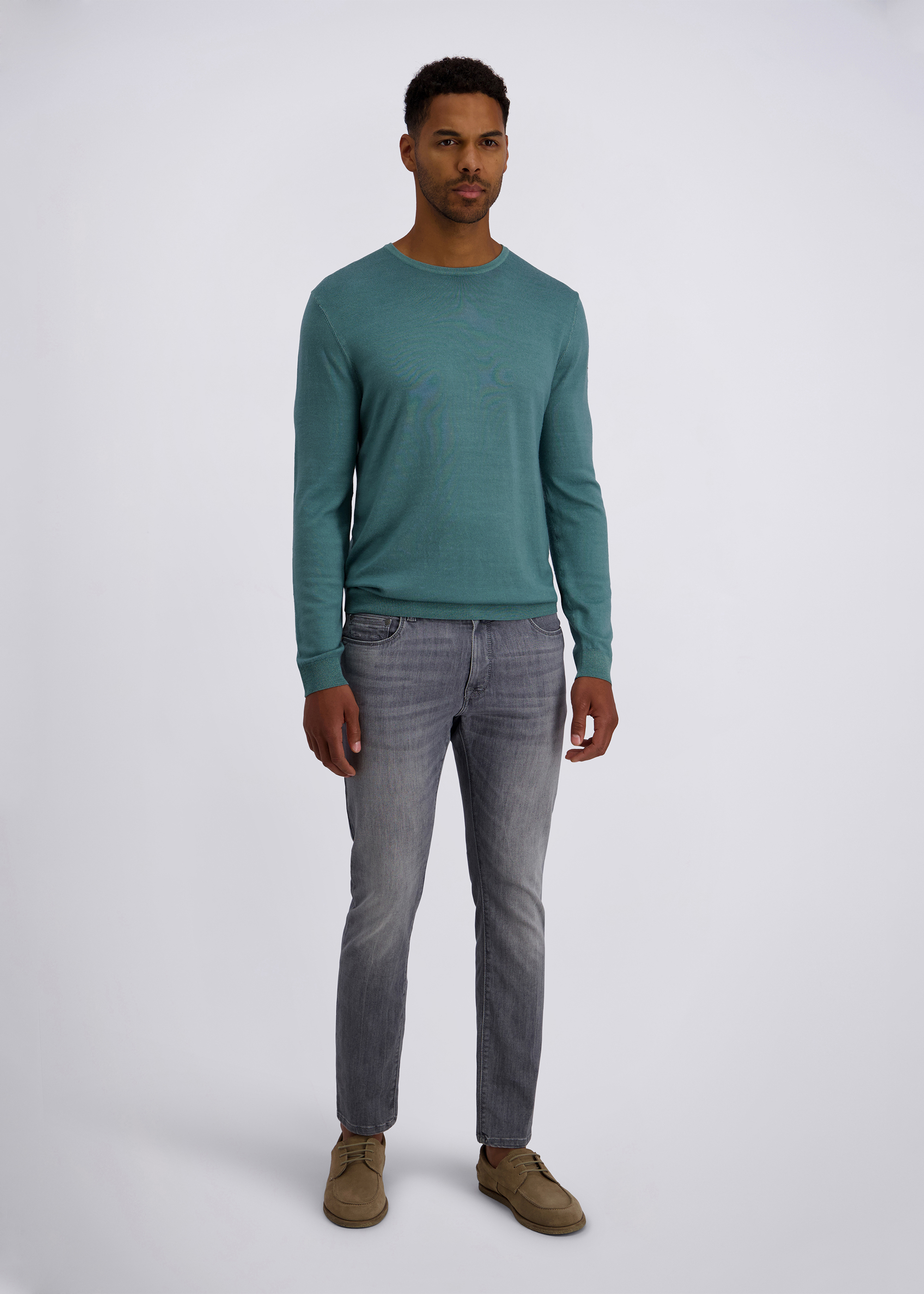 5-Pocket Limoux im Tapered Fit, light grey used Rückansicht