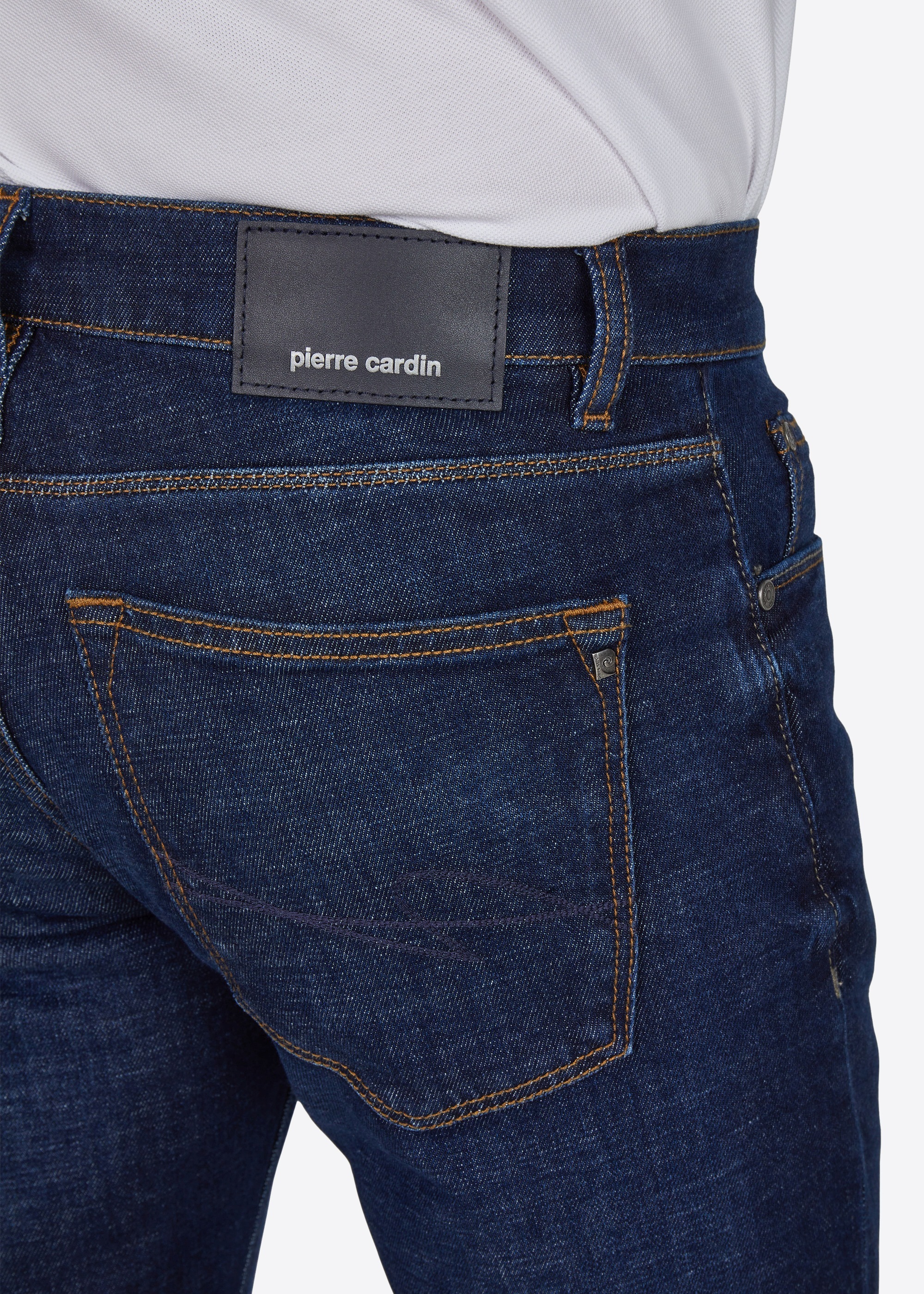 Lyon Tapered Fit Jeans, dark blue used mustache Detailansicht 2