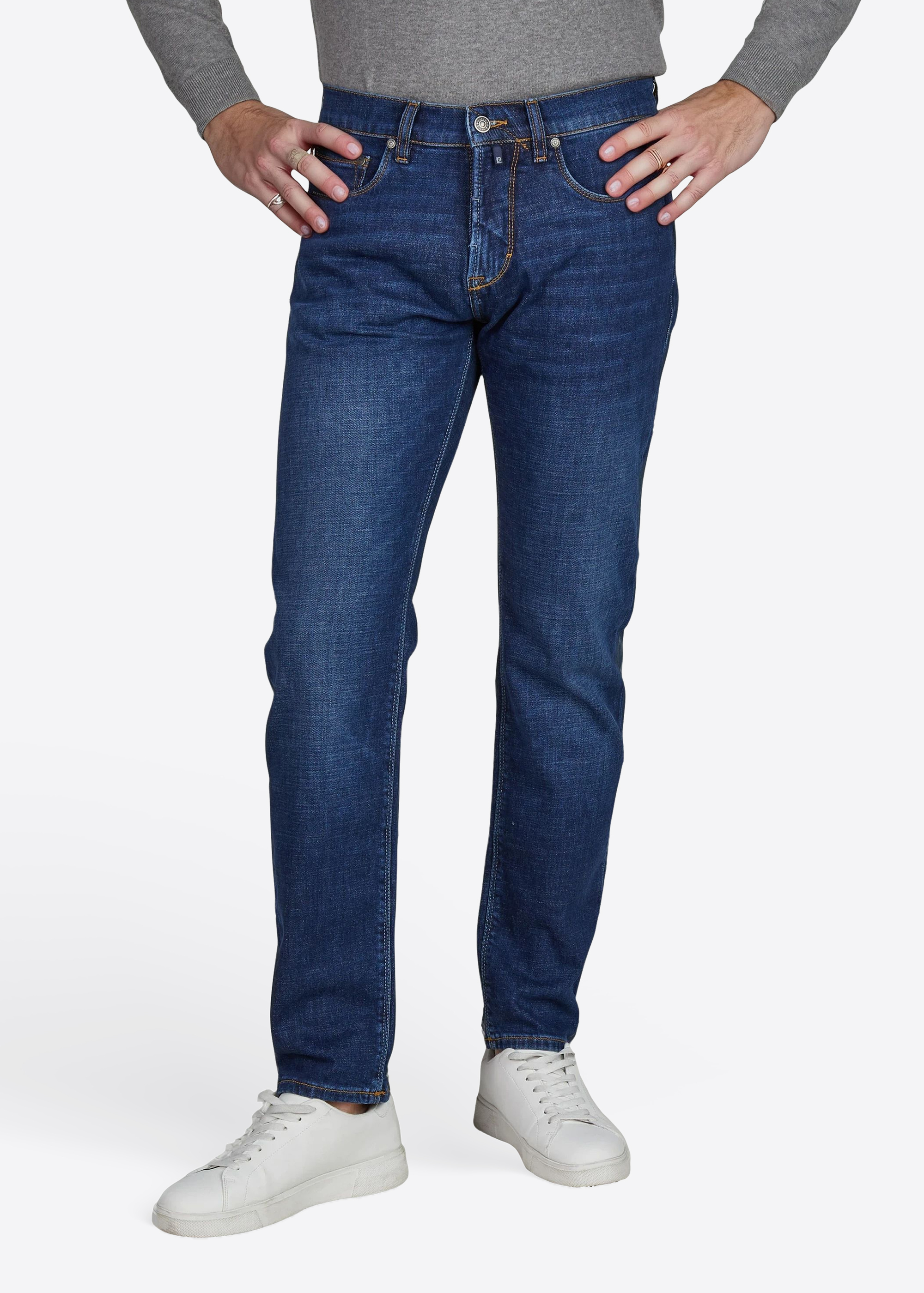 Lyon Tapered Fit Jeans, ocean blue fashion Frontansicht
