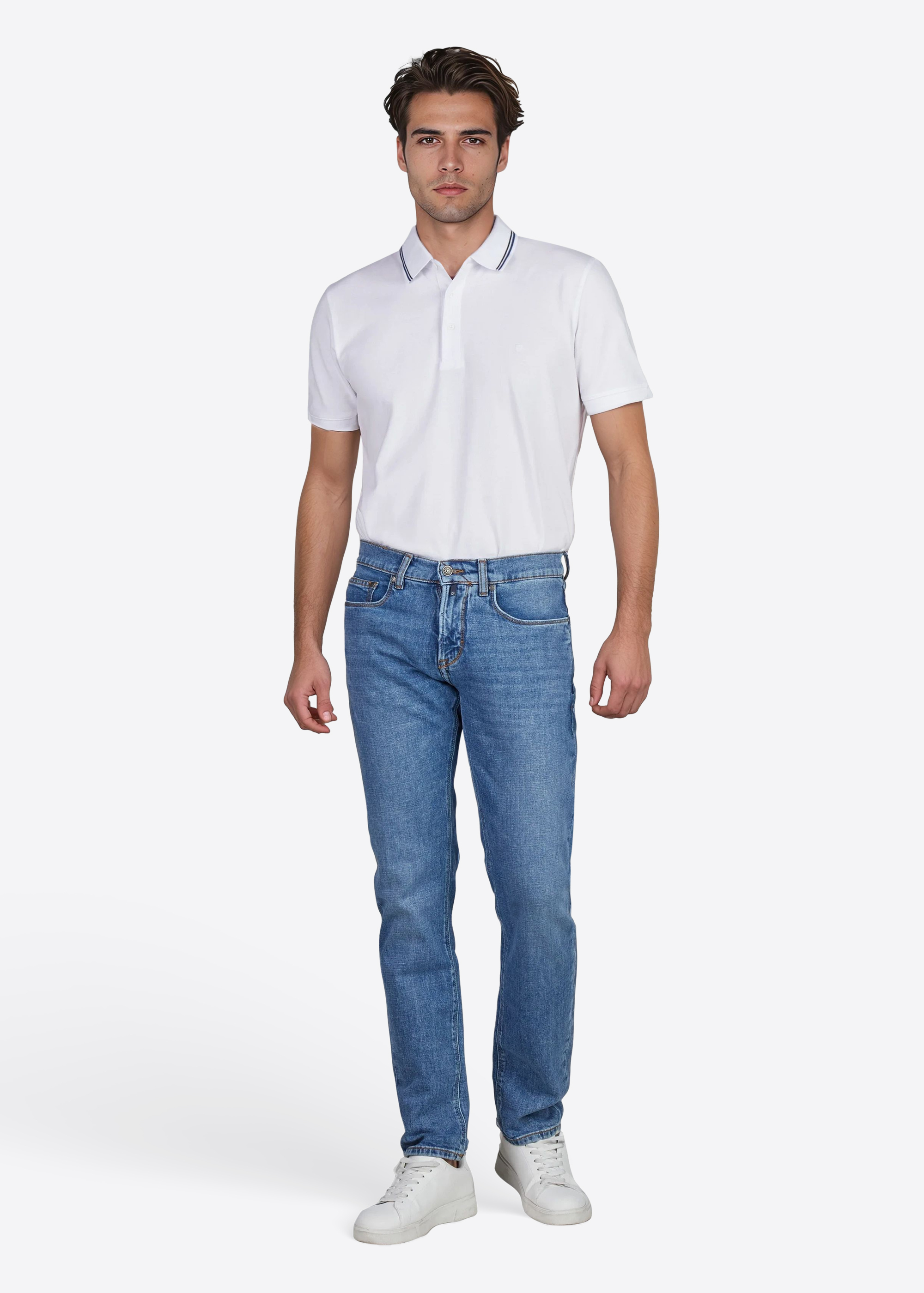 Lyon Tapered Fit Jeans, light blue fashion Rückansicht