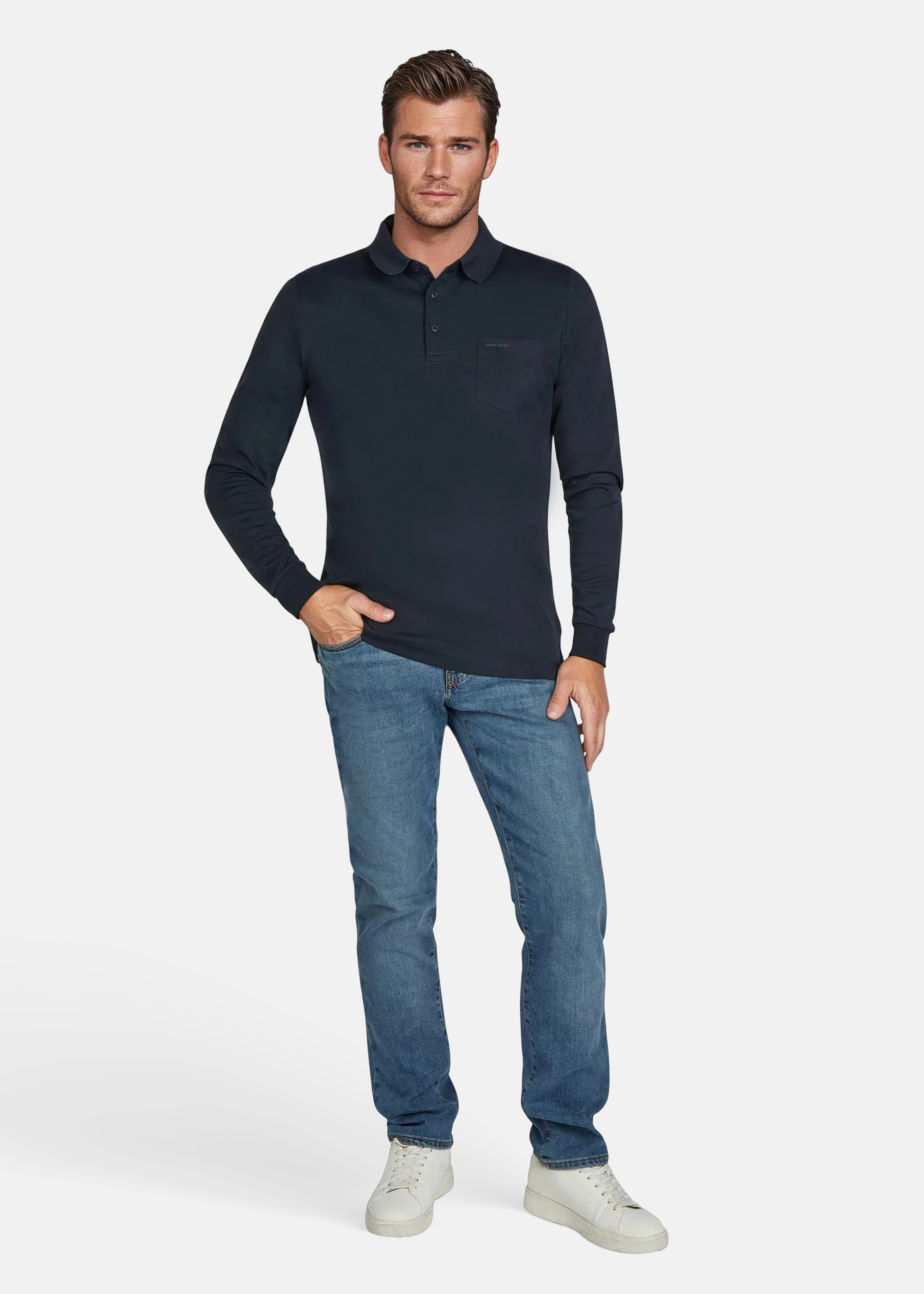 Lyon Tapered Fit Thermo Jeans, blue fashion Rückansicht