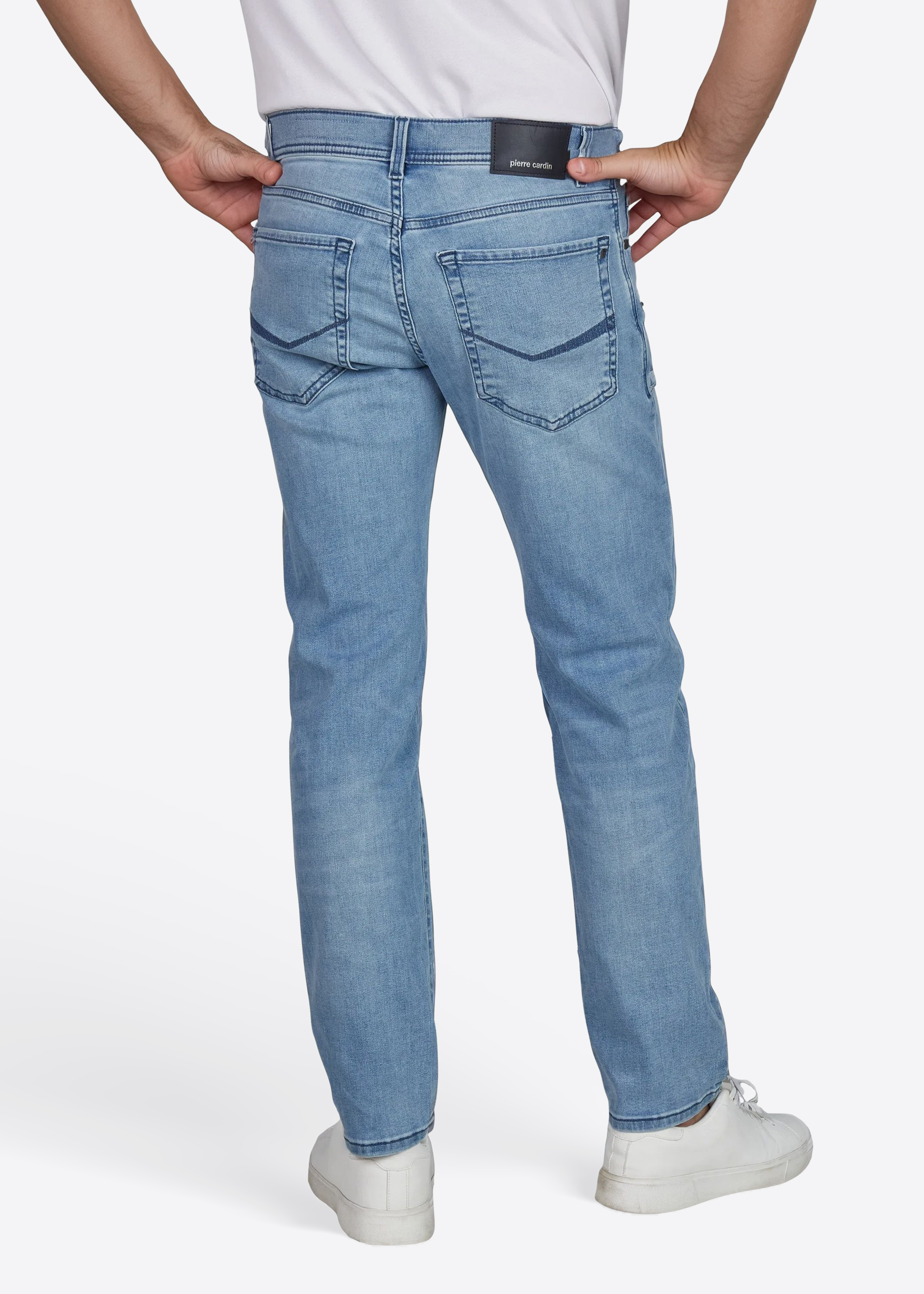 Lyon Tapered Fit Jeans Futureflex, light blue used buffies Detailansicht 1