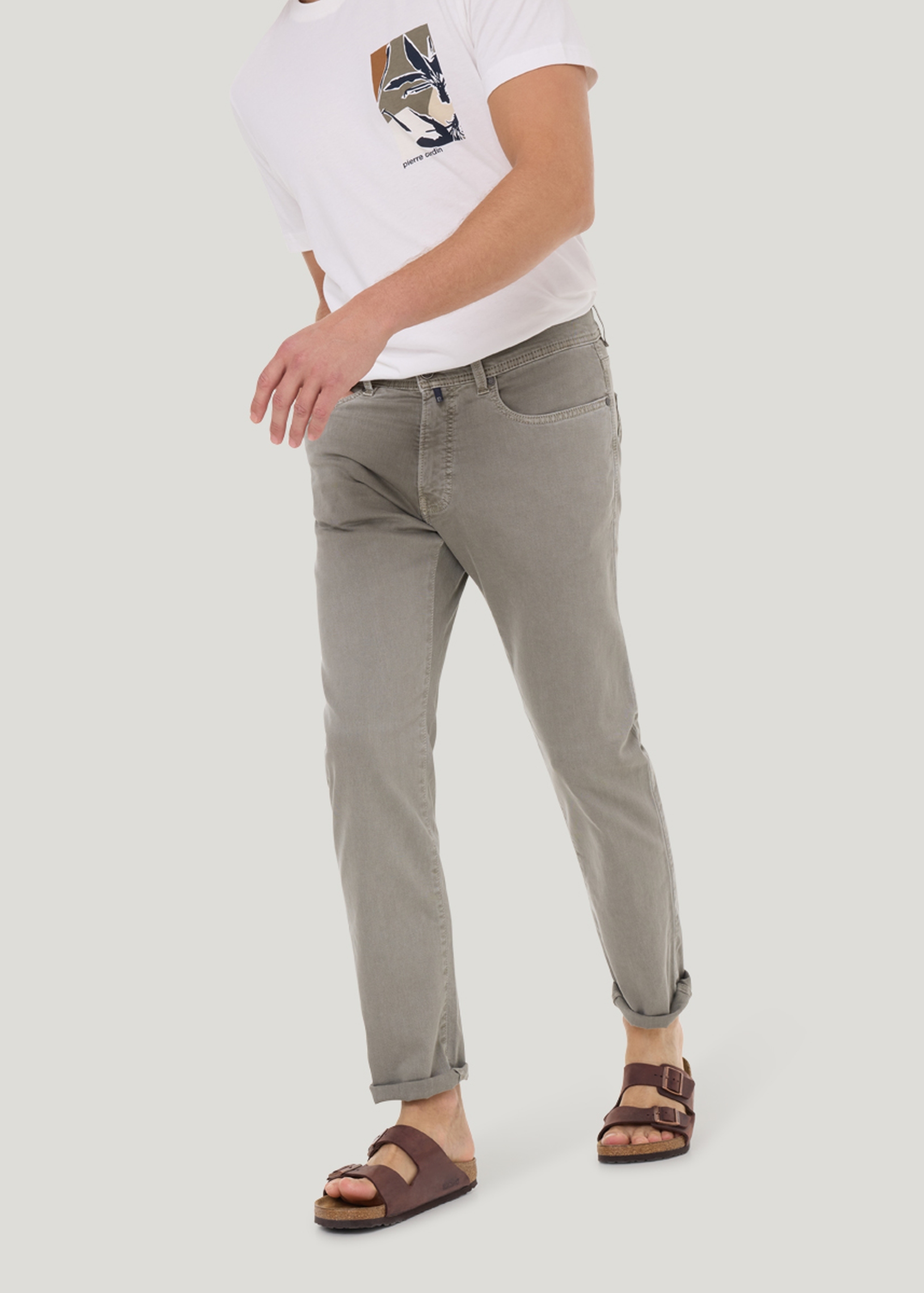 Jeans Lyon mit Dornschlaufe zum Fixieren der Gürtelschnalle, Quiet Green Detailansicht 2