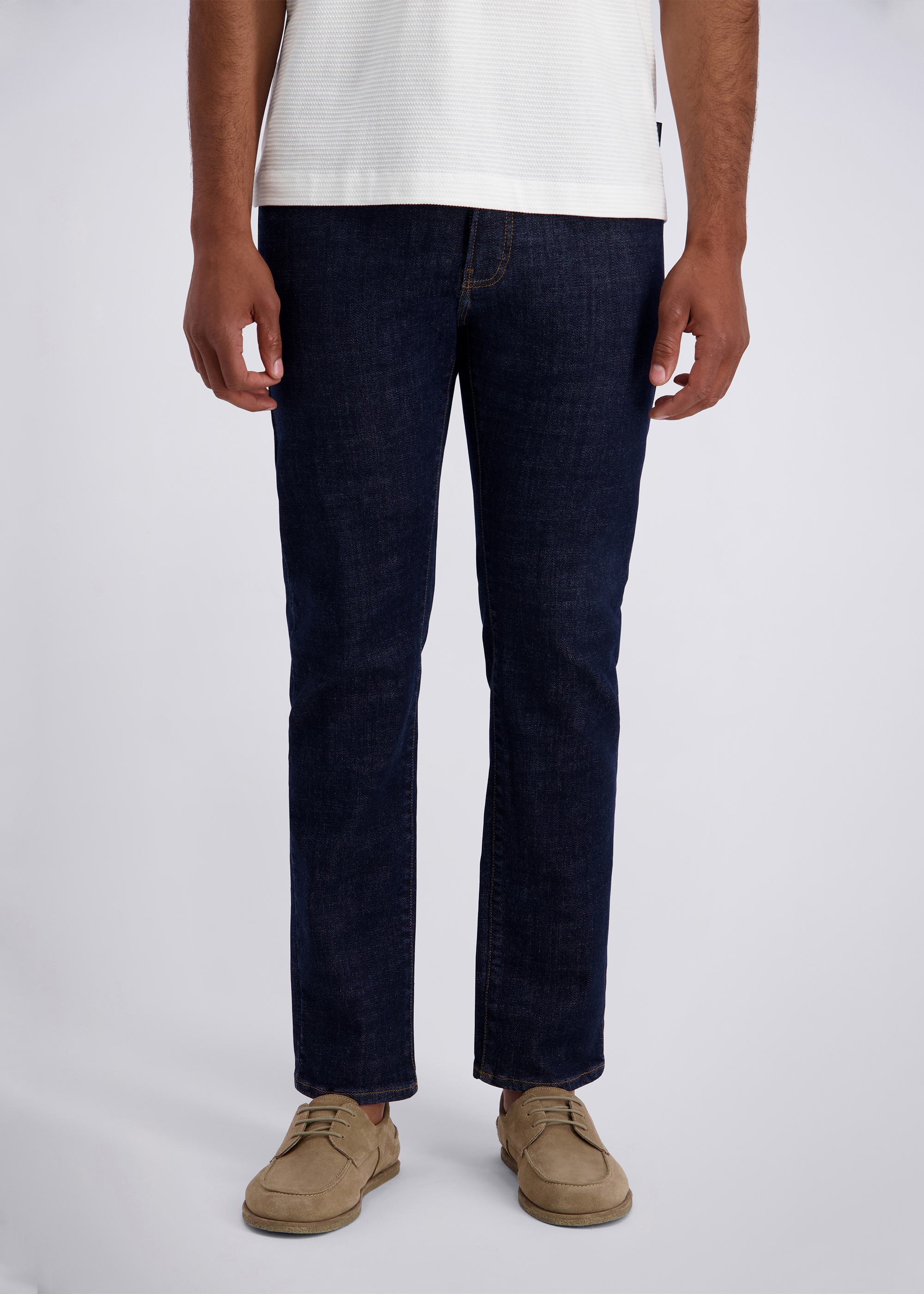 5-Pocket Jeans in Tapered Fit, dark blue Frontansicht