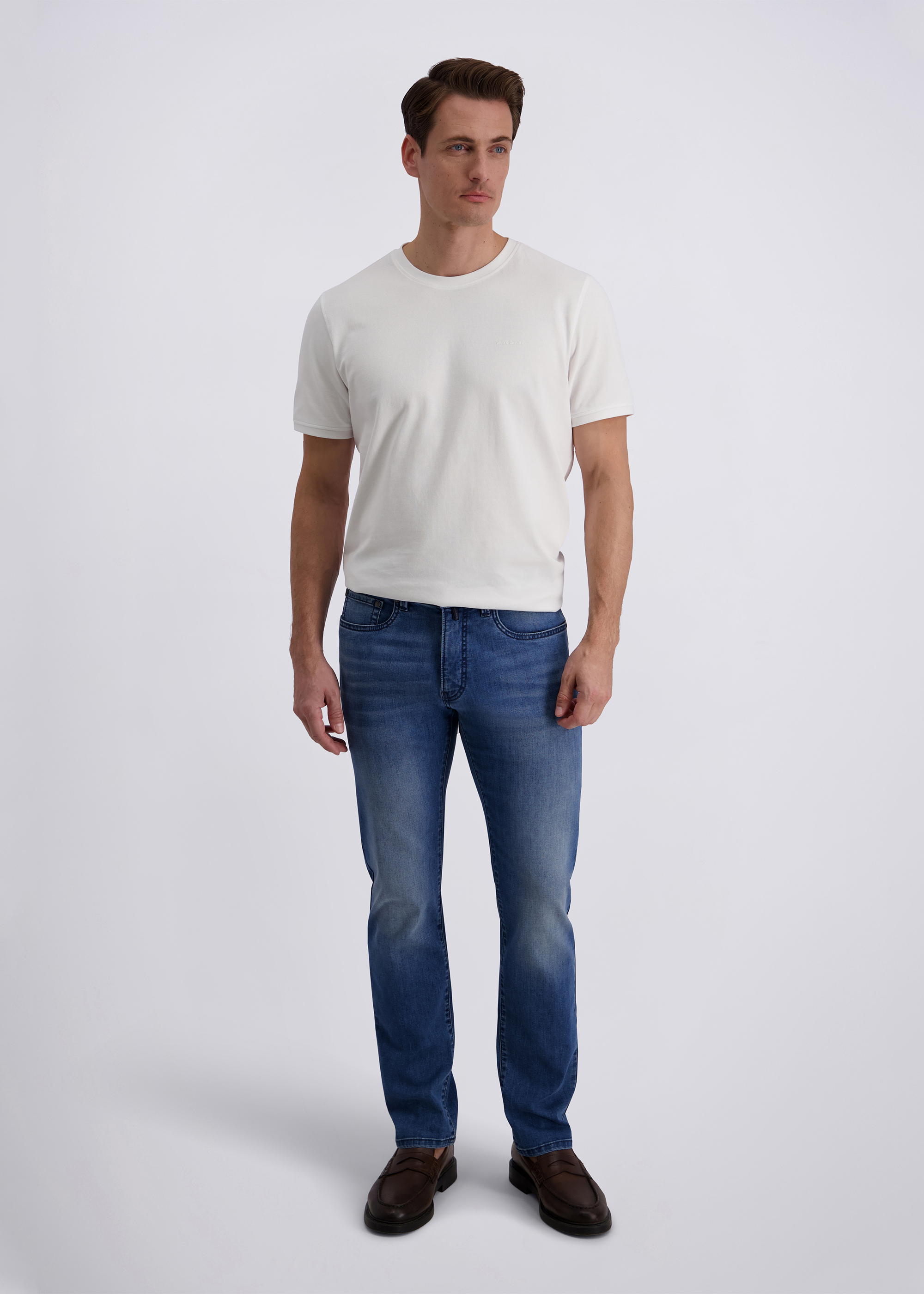 Lyon 5-pocket jeans in a regular fit, blue stonewash Rückansicht