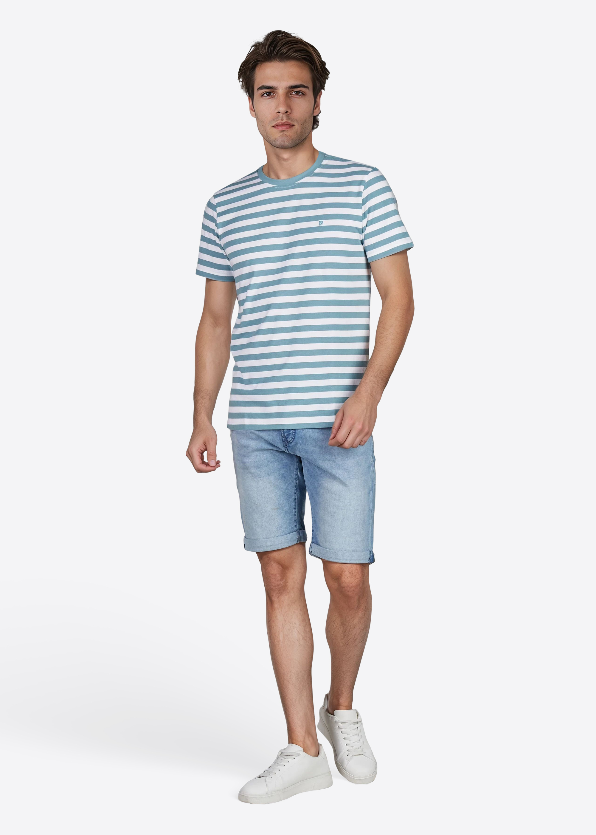 Bermuda Sisteron mit Dornschlaufe für die Gürtelschnalle, sky blue used buffies Rückansicht