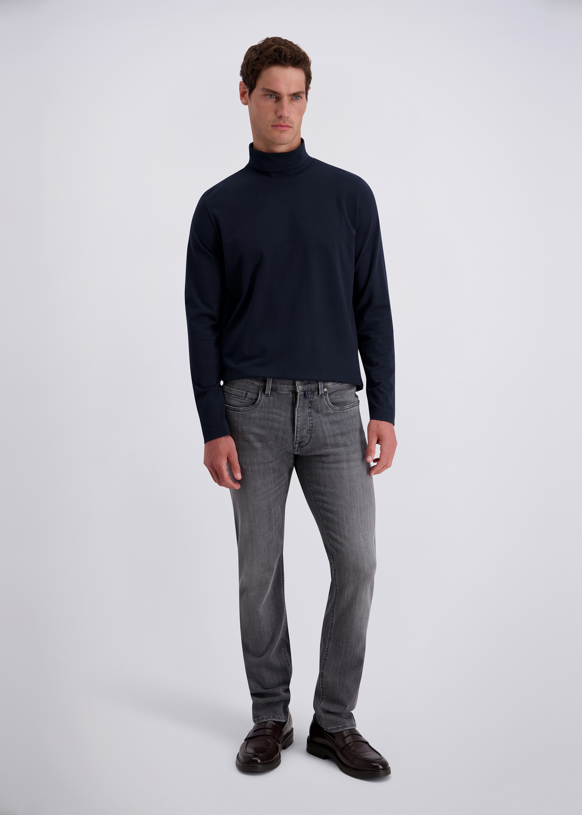 Lyon Tapered Stretch Jeans, grey used Rückansicht