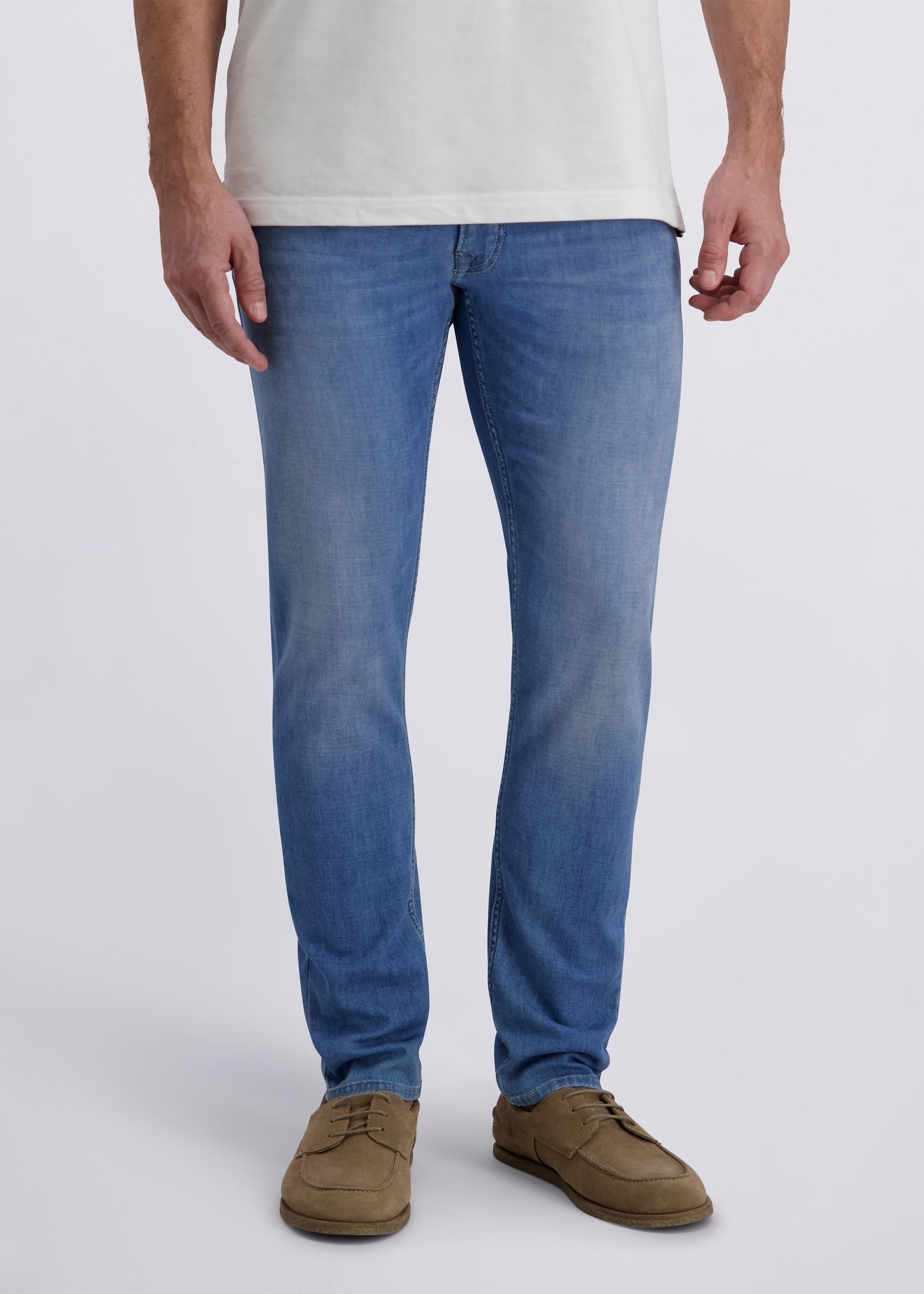 5-Pocket-Jeans Limoux im Tapered Fit, ocean blue used mustache Frontansicht