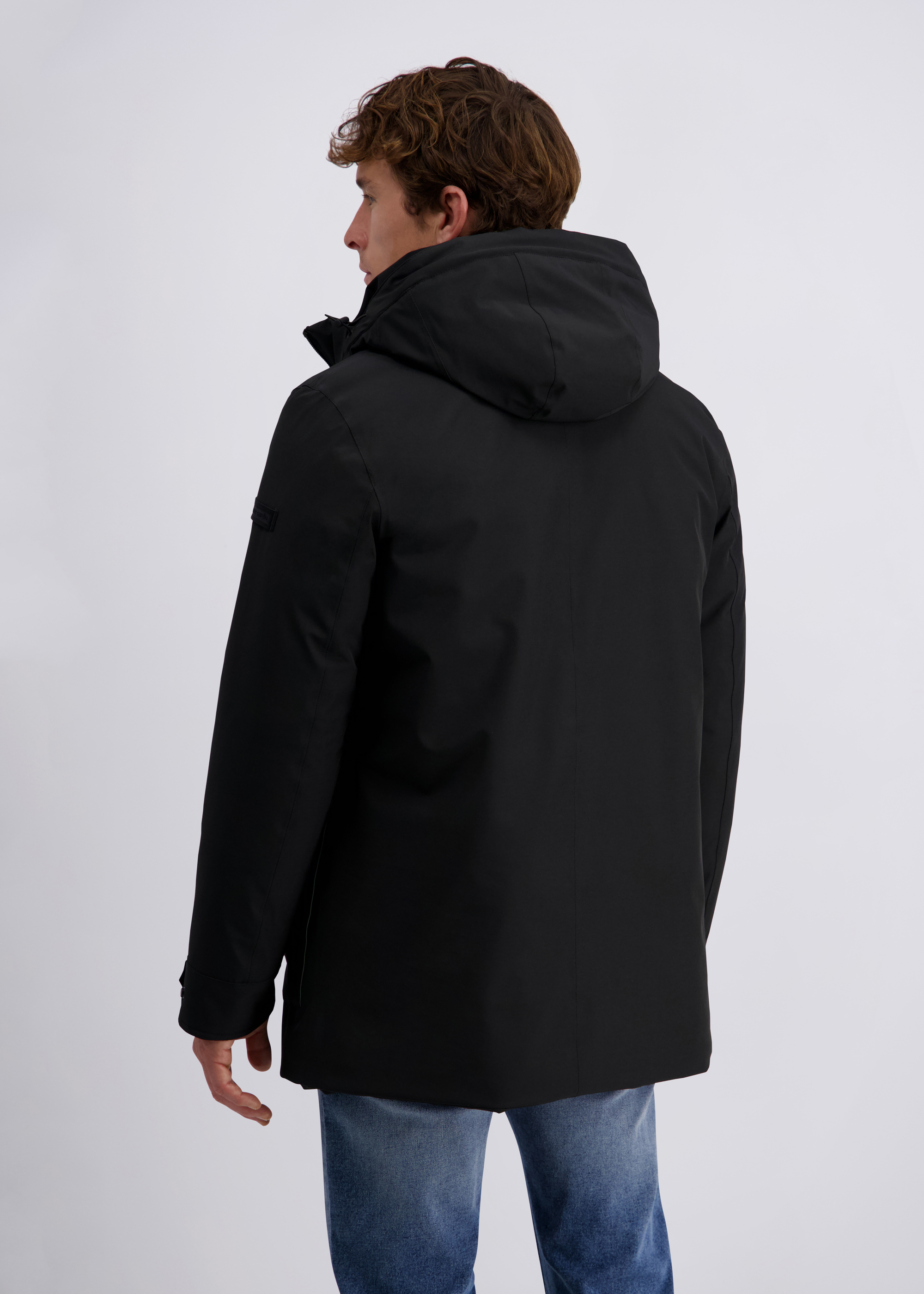 Zeitloser Winterparka, Schwarz Detailansicht 1