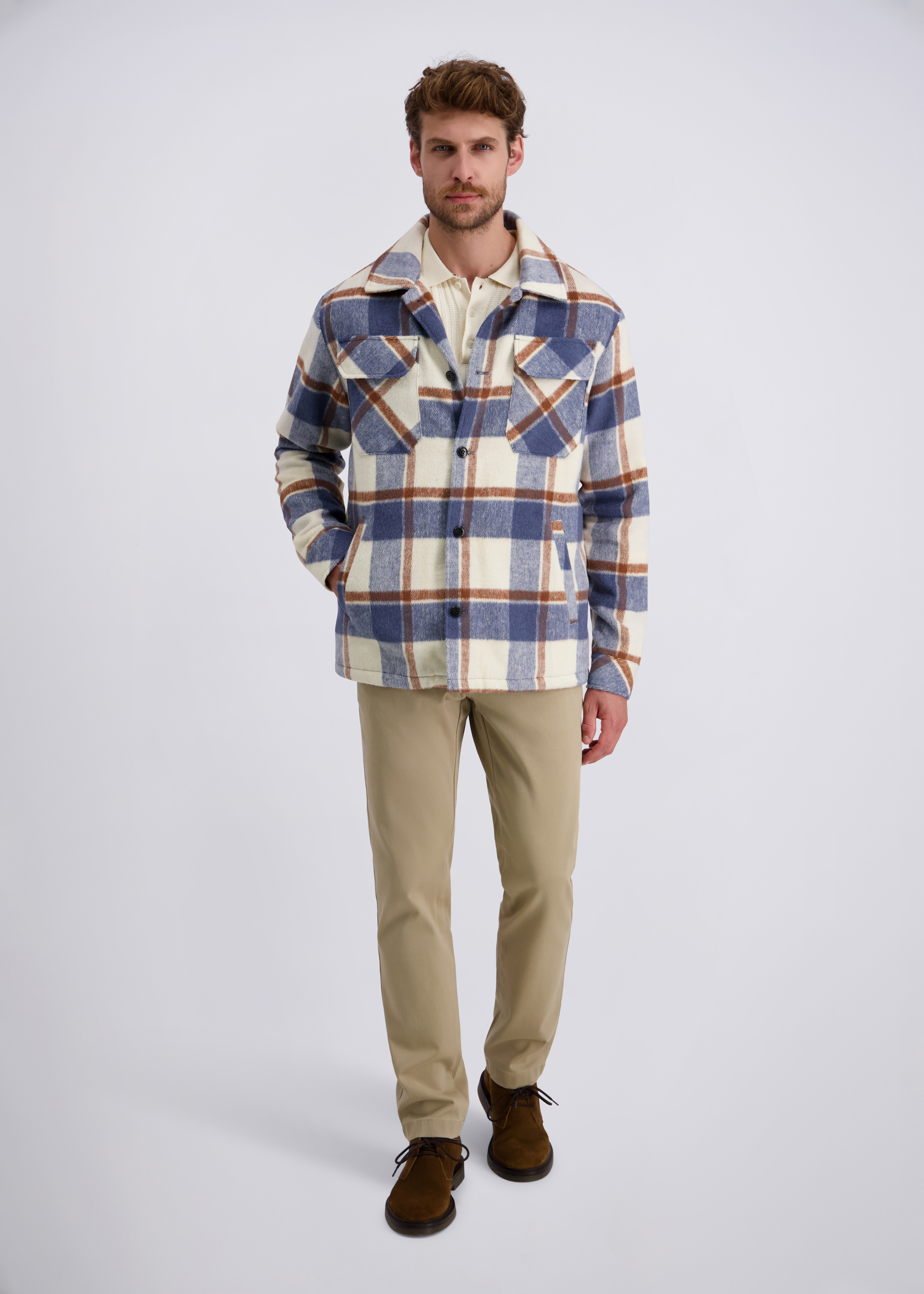 Karierte Freizeitjacke, Egret Pattern Rückansicht