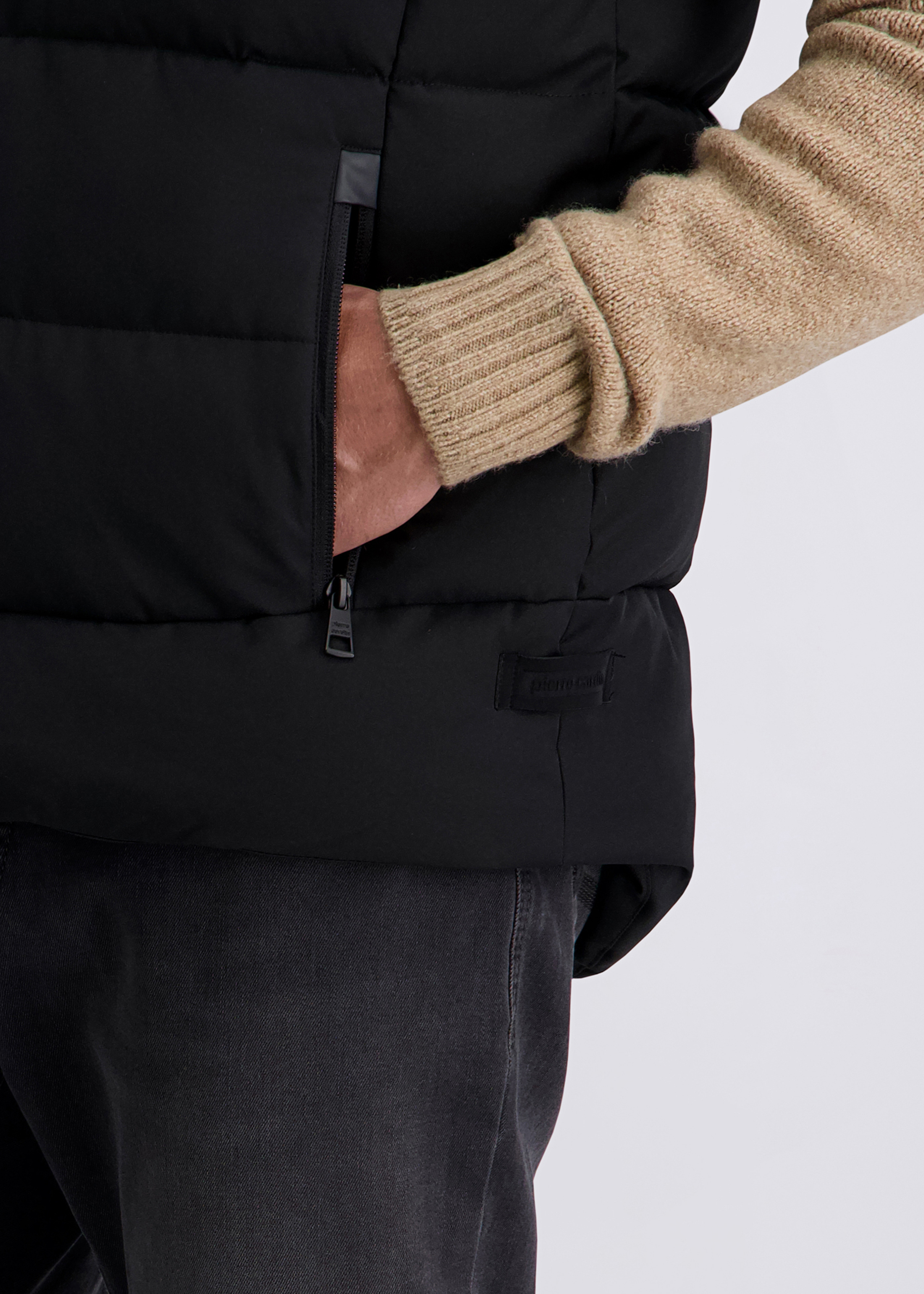 Elegante Weste mit Reißverschluss, Schwarz Detailansicht 2