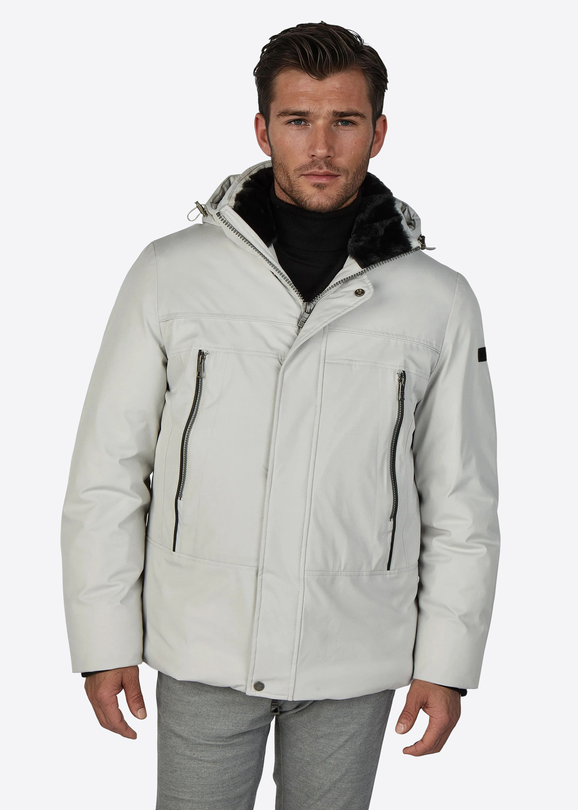 Sportliche Winterjacke mit Kapuze, Pelican Frontansicht