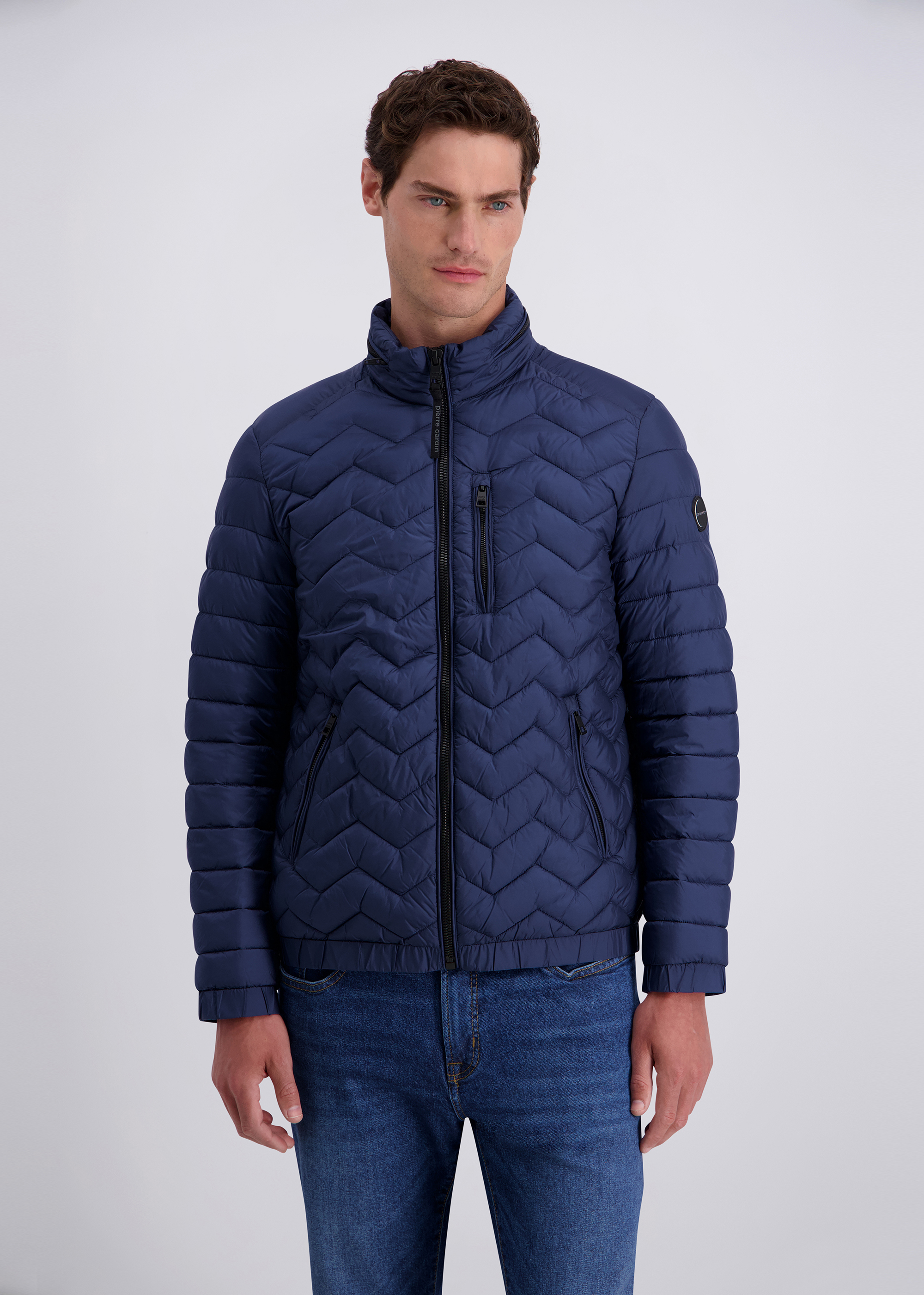 Quilted blouson with different quilting structures, Sargasso Sea Frontansicht