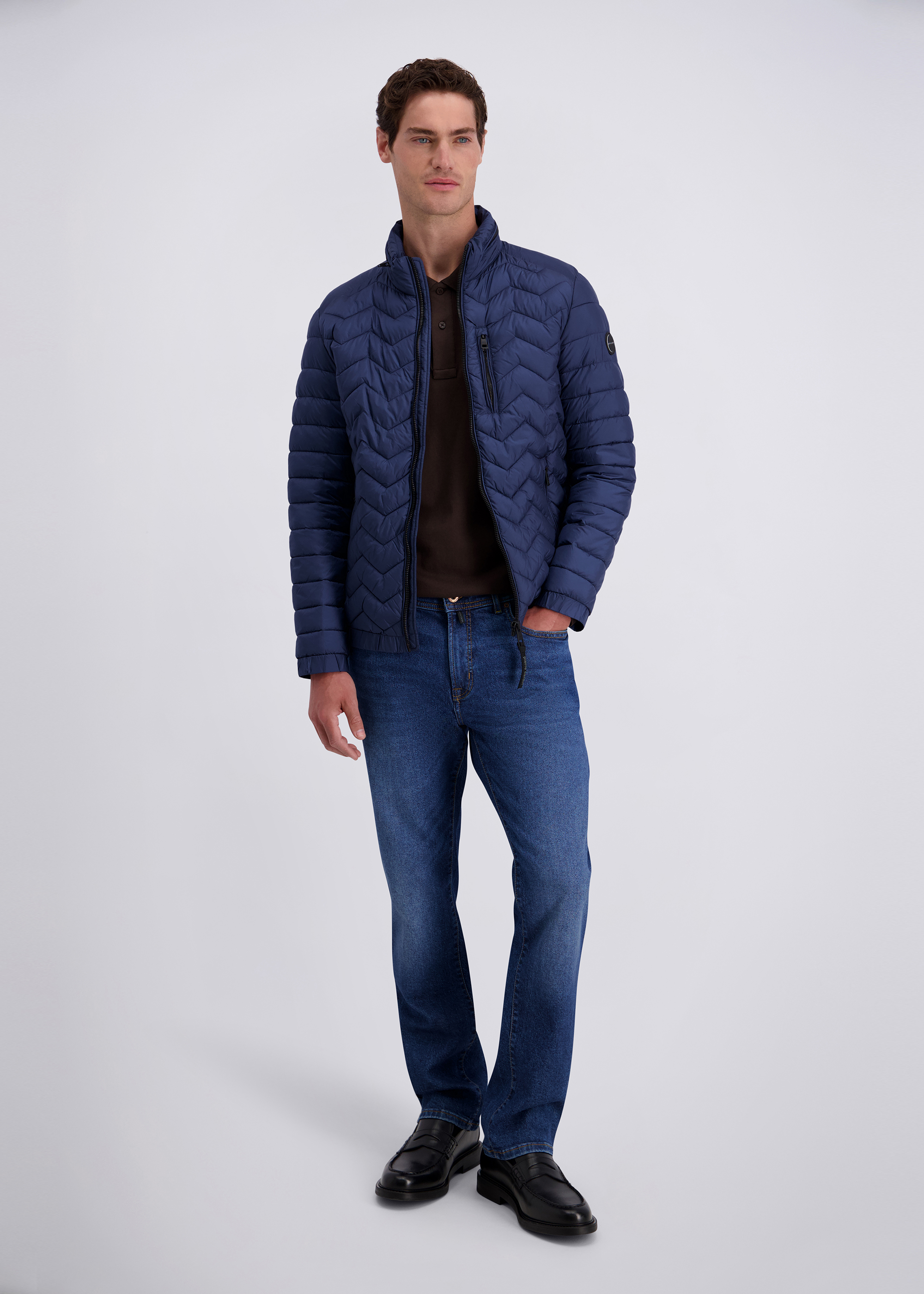 Quilted blouson with different quilting structures, Sargasso Sea Rückansicht