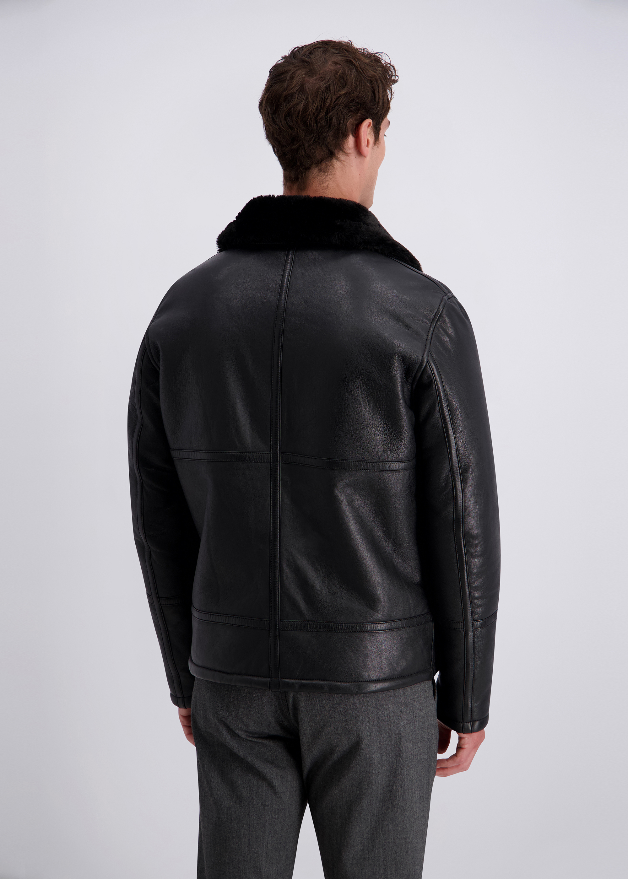 Premium Lamb Nappa Leather Jacket, Black Beauty Detailansicht 1