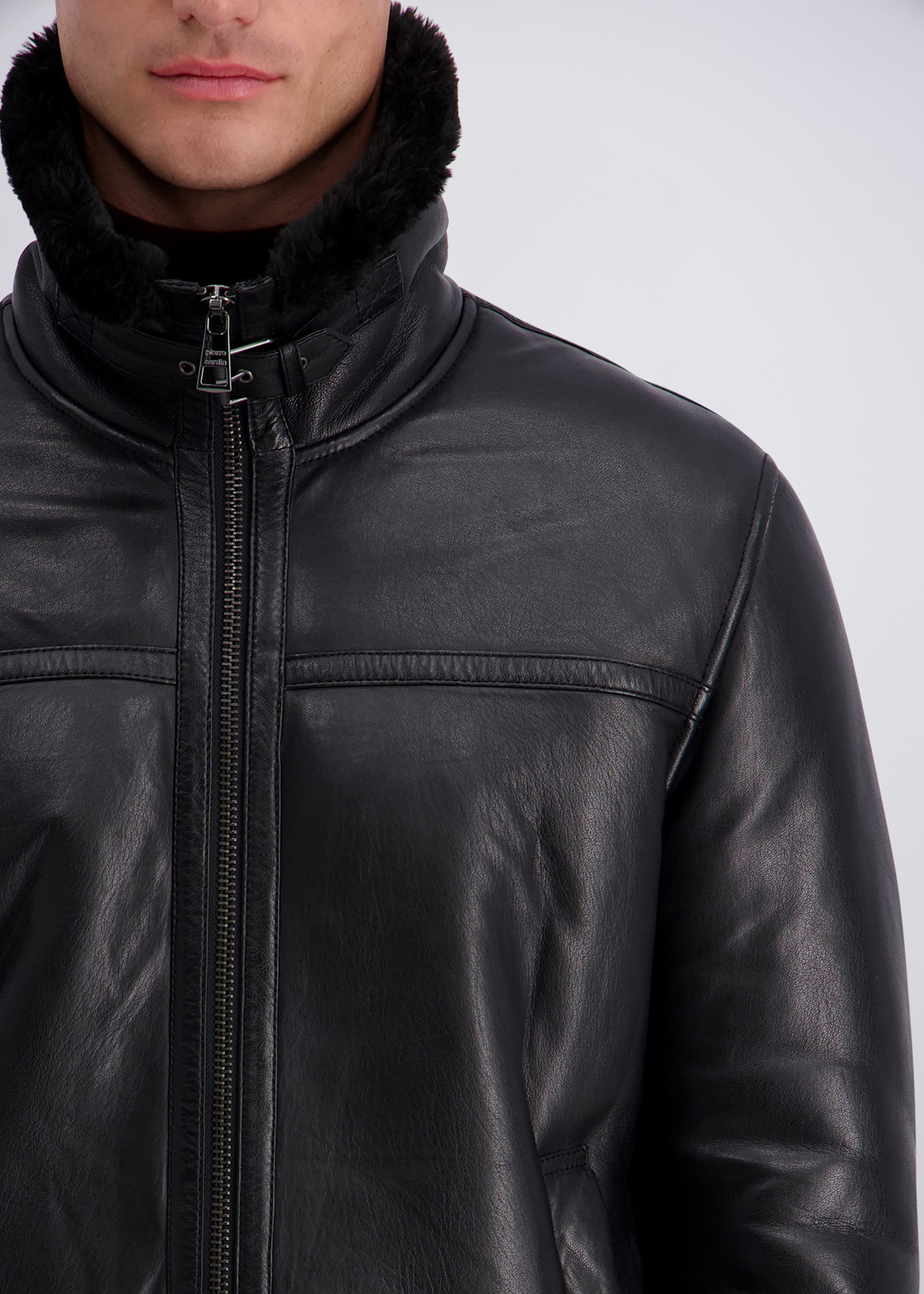 Premium Lamb Nappa Leather Jacket, Black Beauty Detailansicht 2